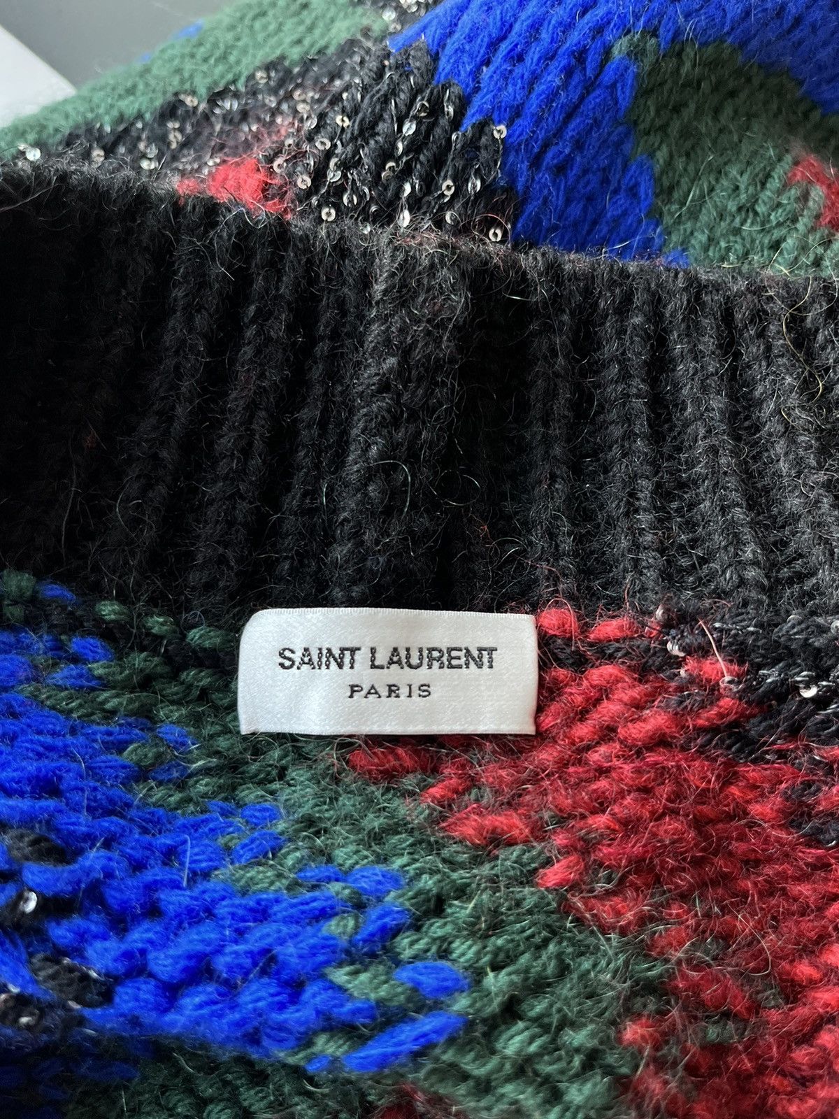 Hedi Slimane × Saint Laurent Paris × Yves Saint Laurent SuperRunway $2,800 Value Celebrity Glitter Cardigan Sweater Size US L / EU 52-54 / 3 - 6 Thumbnail