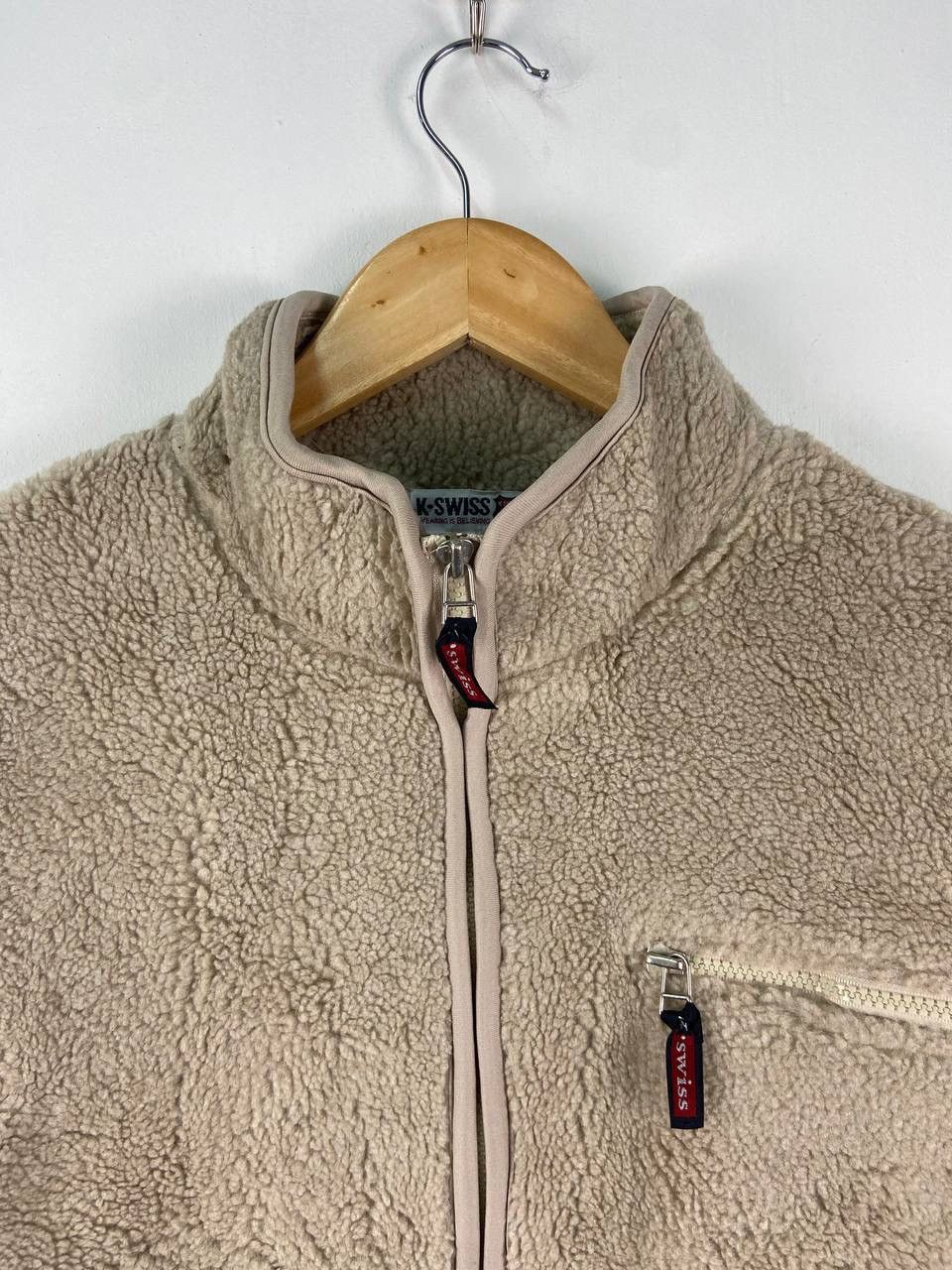 K-Swiss Vintage K Swiss Jacket Fleece Retro Deep Pile Size US L / EU 52-54 / 3 - 3 Thumbnail