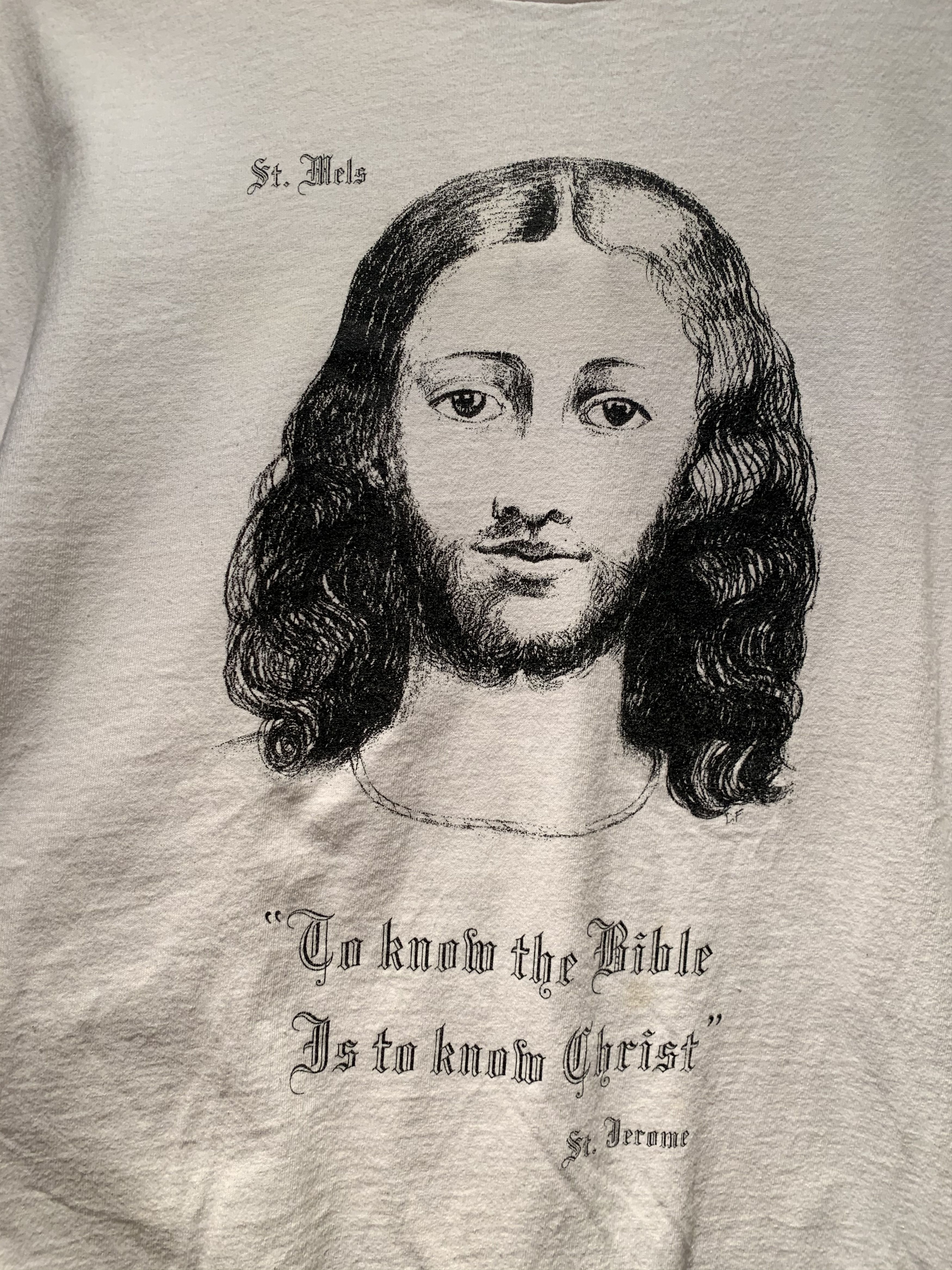 Vintage *RARE* Vintage Jesus Christ Lord Christian Religious T-Shirt Size US L / EU 52-54 / 3 - 2 Thumbnail