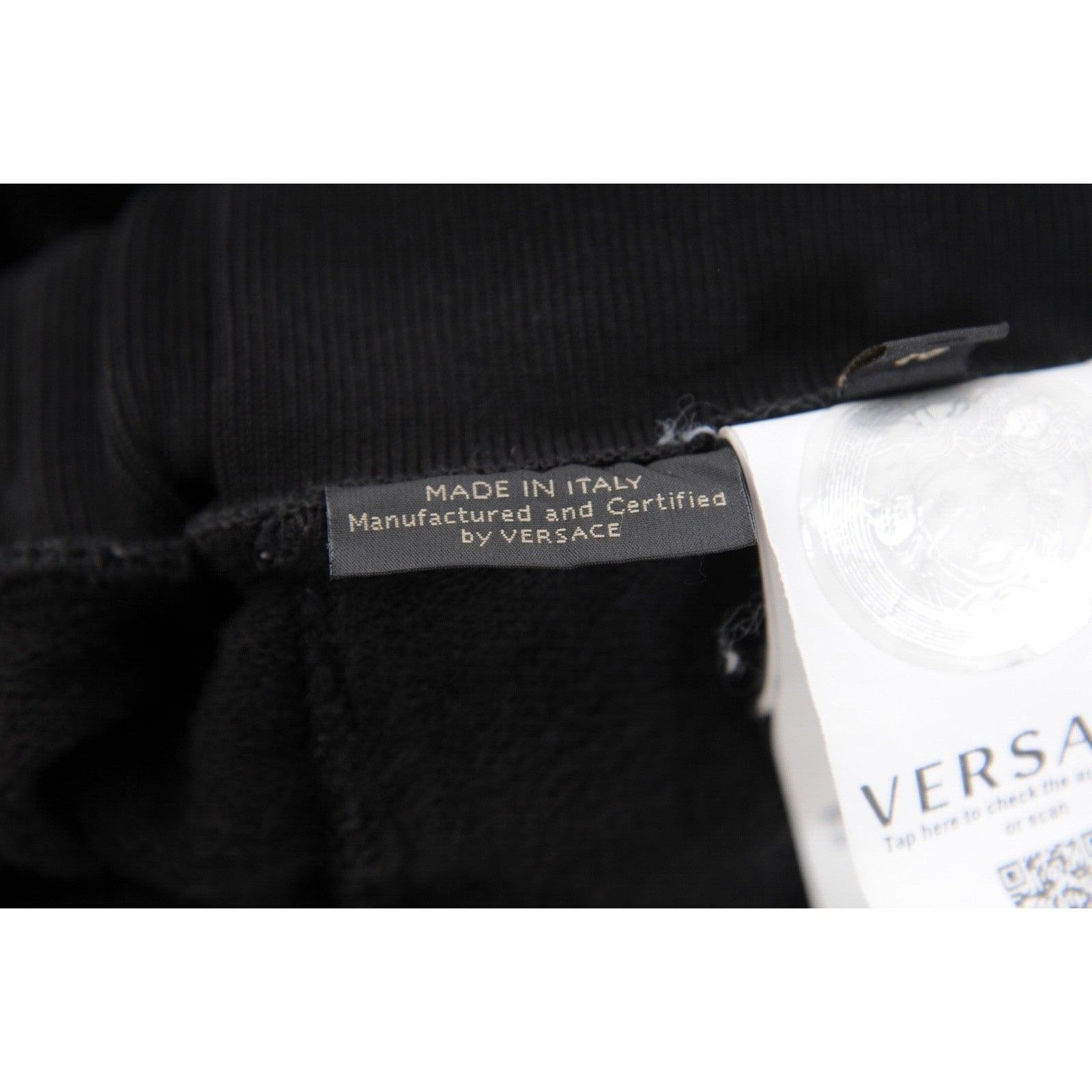 Versace Black Pink Logo Drawstring Sweat Pants Joggers - 01449 Size US 28 / EU 44 - 9 Thumbnail