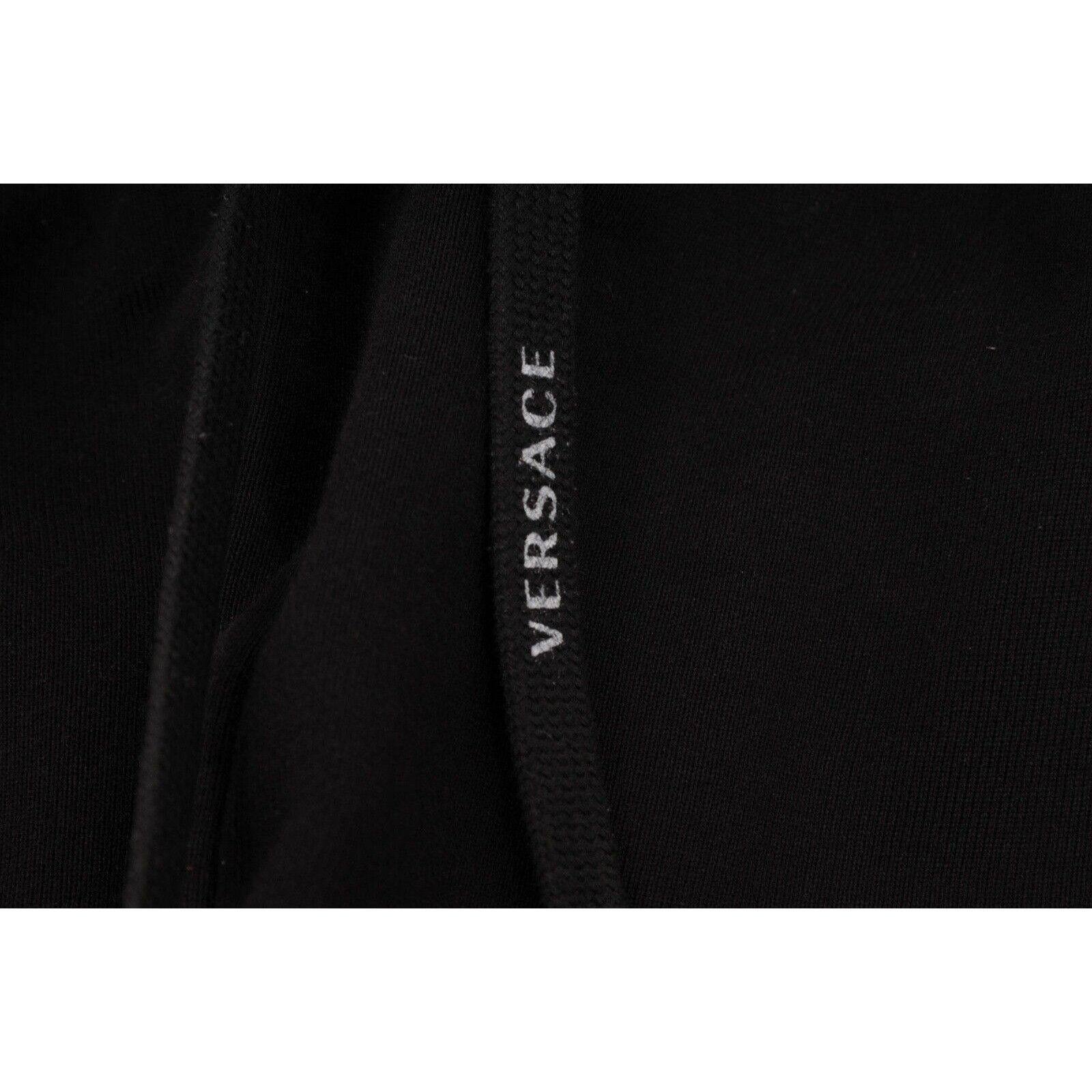 Versace Black Pink Logo Drawstring Sweat Pants Joggers - 01449 Size US 28 / EU 44 - 4 Thumbnail