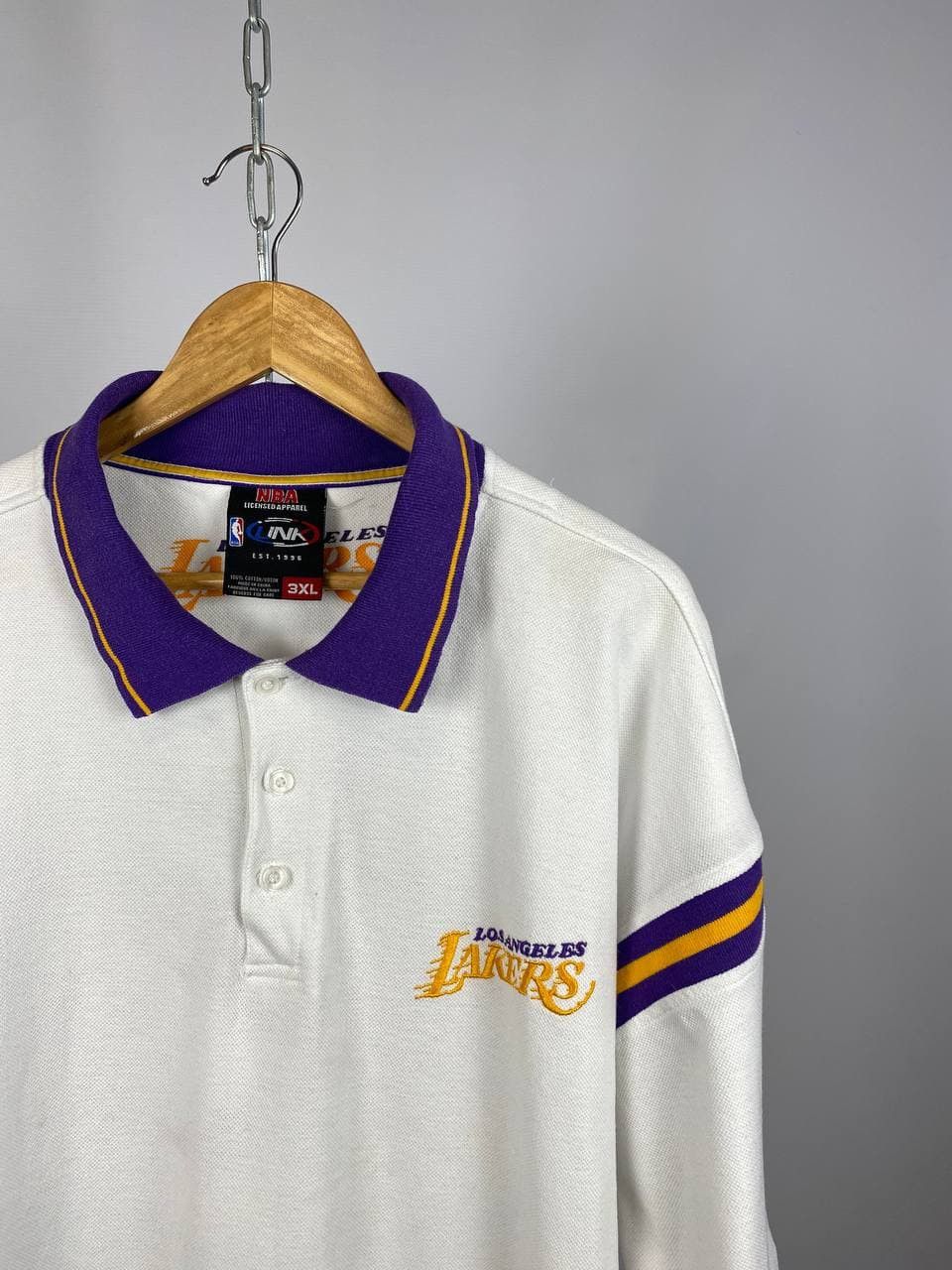 NBA Lakers LA vintage polo sportswear white size 3XL Size US XXL / EU 58 / 5 - 2 Thumbnail