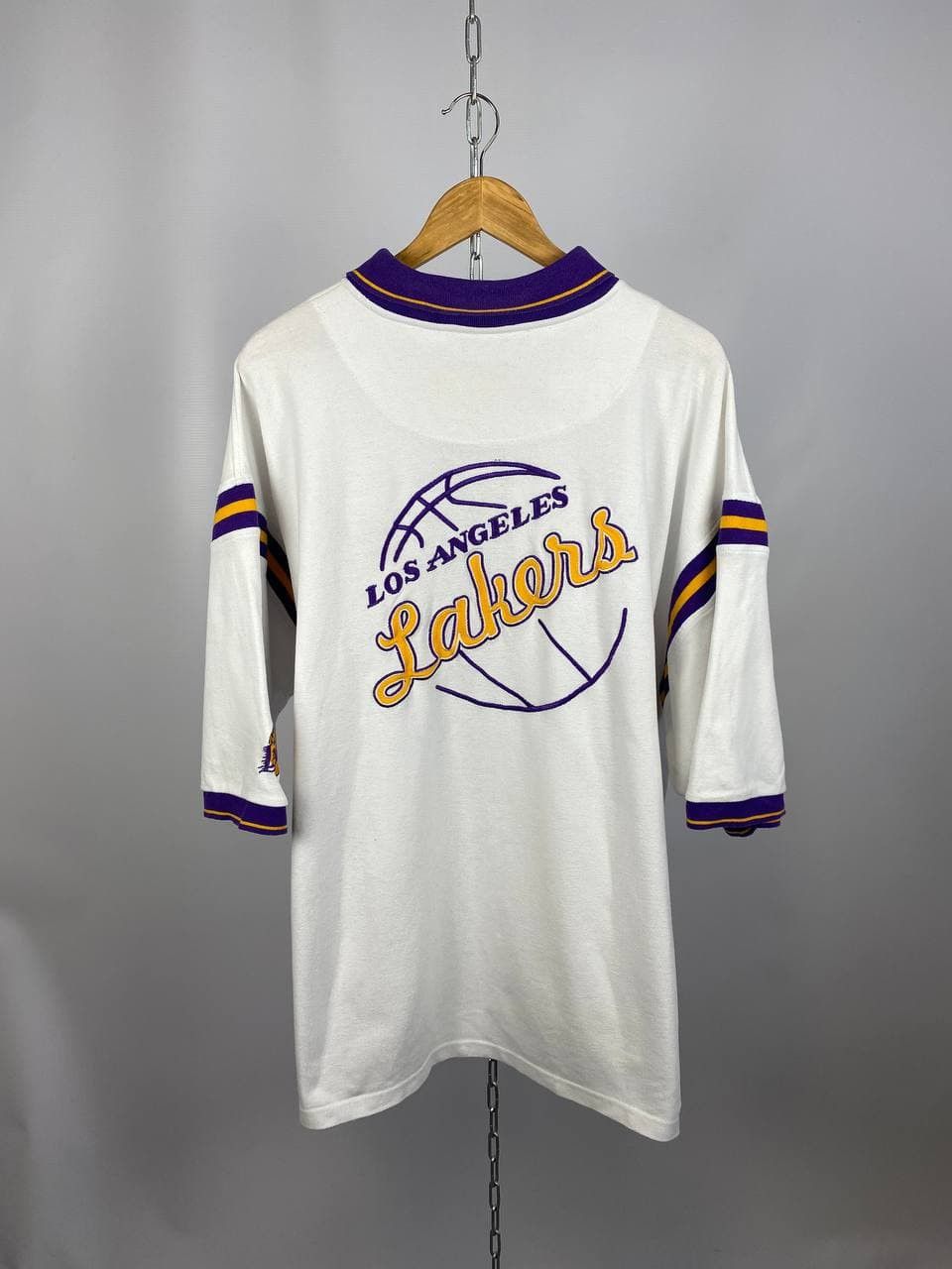 NBA Lakers LA vintage polo sportswear white size 3XL Size US XXL / EU 58 / 5 - 5 Thumbnail
