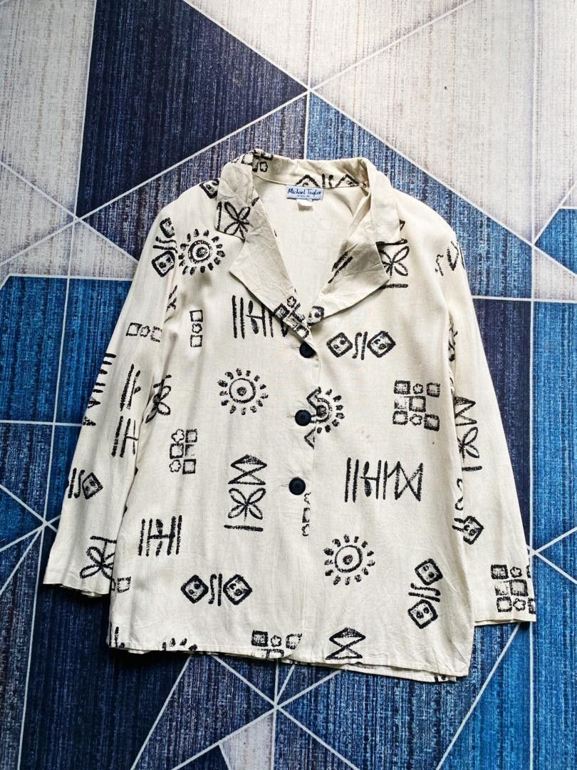 ART MOTIVE RAYON LINEN JACKET BY MICHAEL TAYLOR