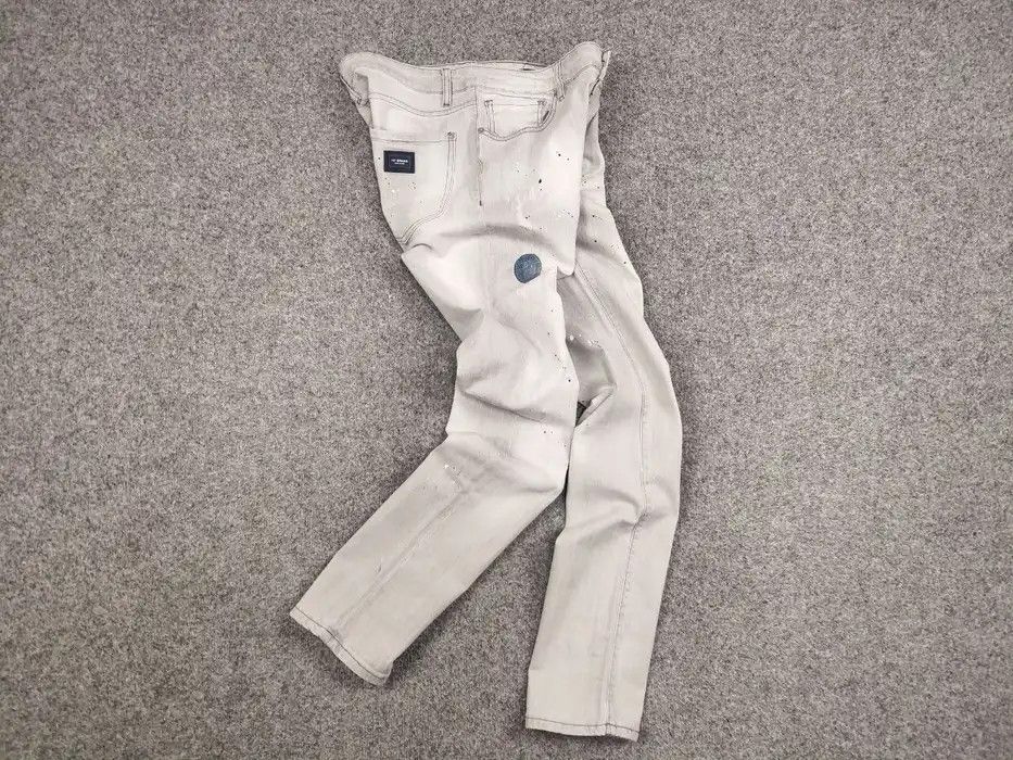 Japanese Brand Designer My Brand Slim Jeans Distressed Paint Gray Denim Size US 33 - 6 Thumbnail