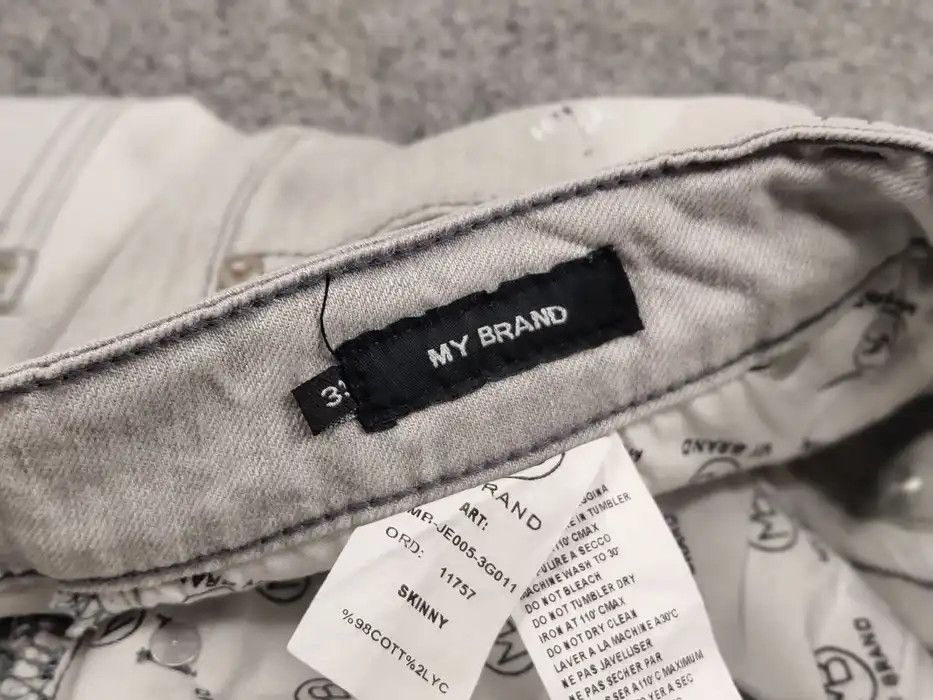 Japanese Brand Designer My Brand Slim Jeans Distressed Paint Gray Denim Size US 33 - 9 Thumbnail