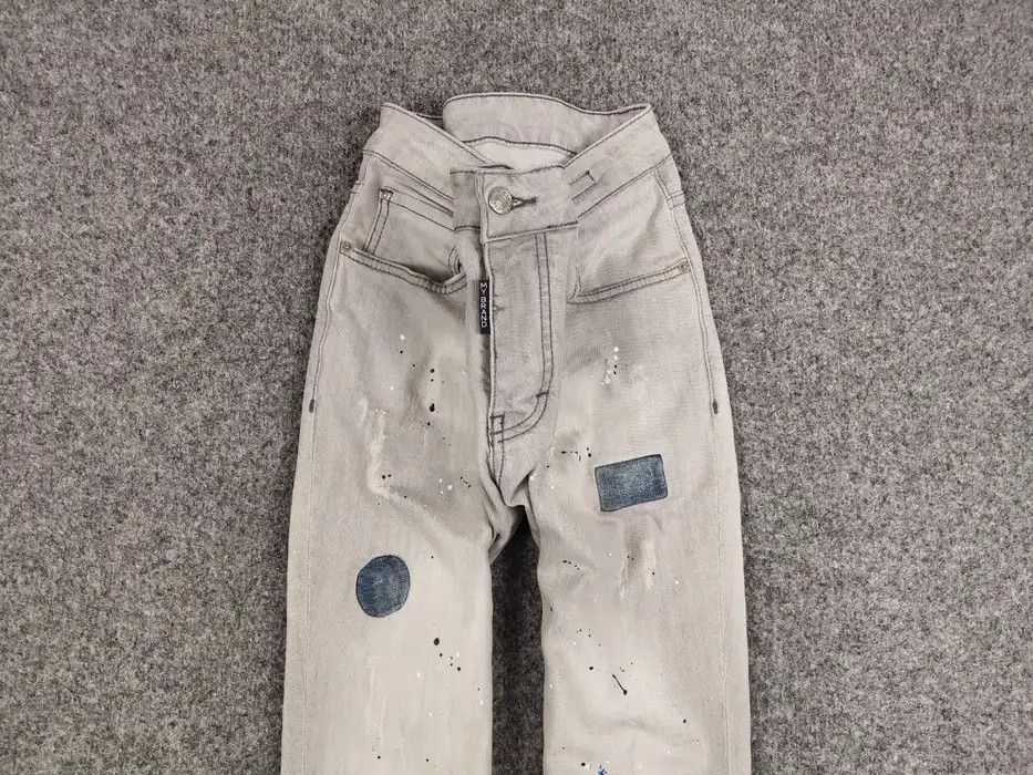 Japanese Brand Designer My Brand Slim Jeans Distressed Paint Gray Denim Size US 33 - 3 Thumbnail