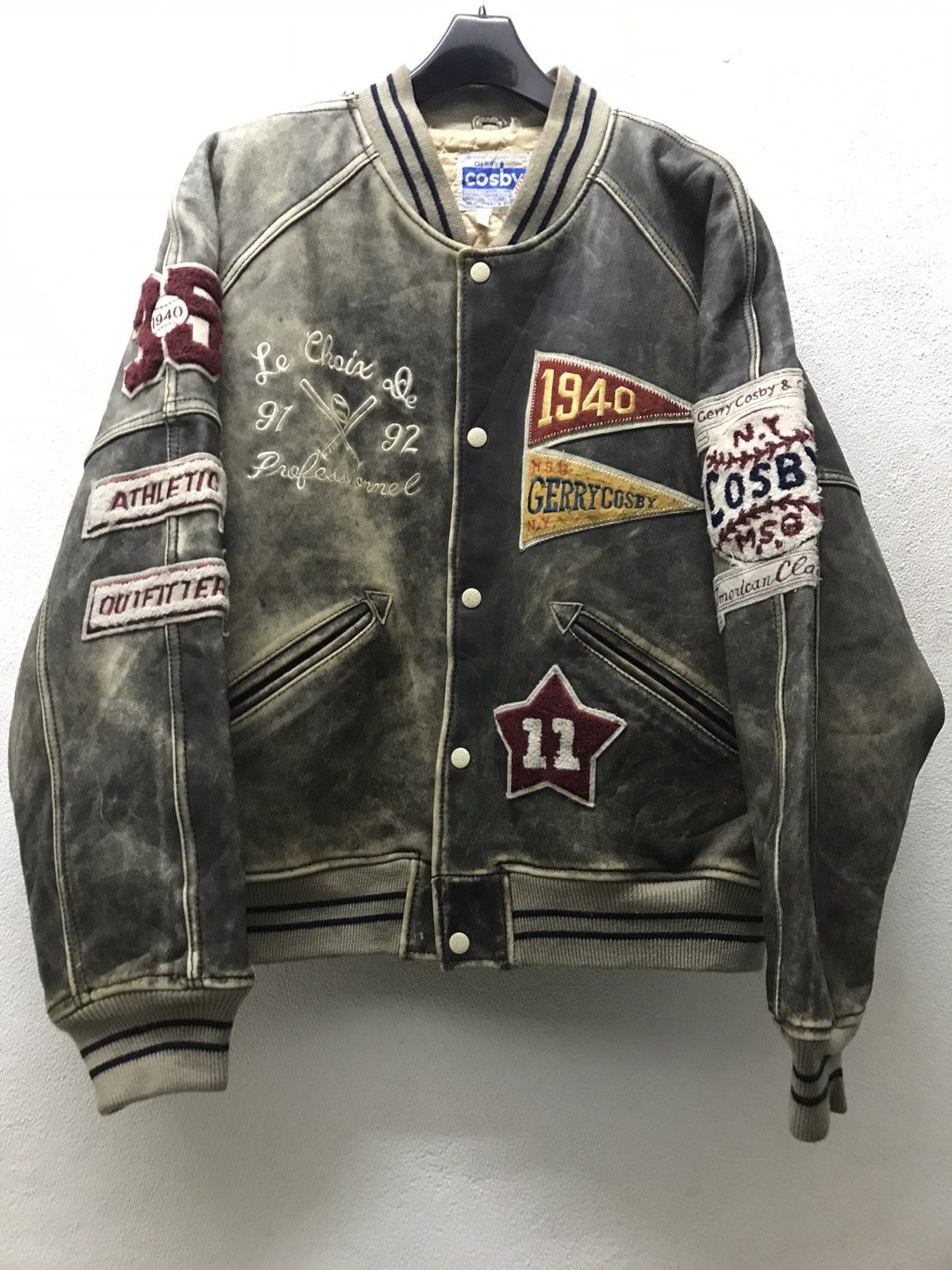 Streetwear Varsity Jacket Vintage 90s GERRY COSBY New York Iconic Streetwear Baseball Jacket Grailed