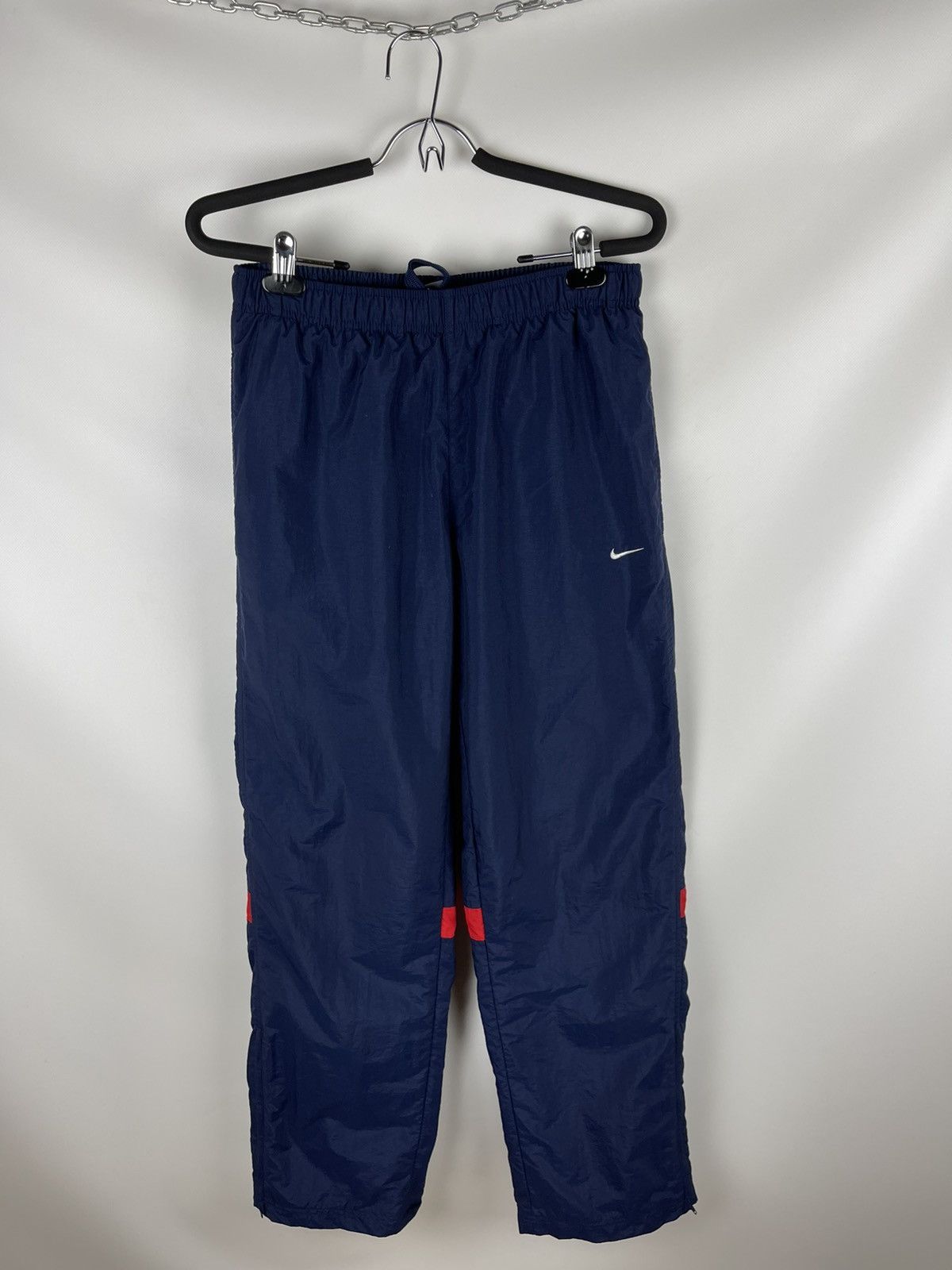 Nike Nike vintage y2k navy red stripes track pants swoosh drill Size US 32 / EU 48 - 1 Thumbnail