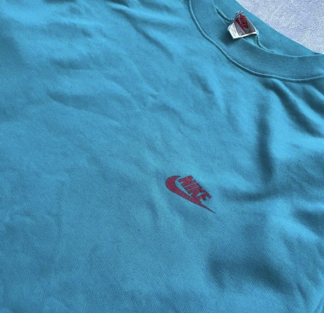 Nike × Vintage Rare 90s NIKE USA Faded Embroidered Logo Sweatshirt Size US S / EU 44-46 / 1 - 2 Thumbnail