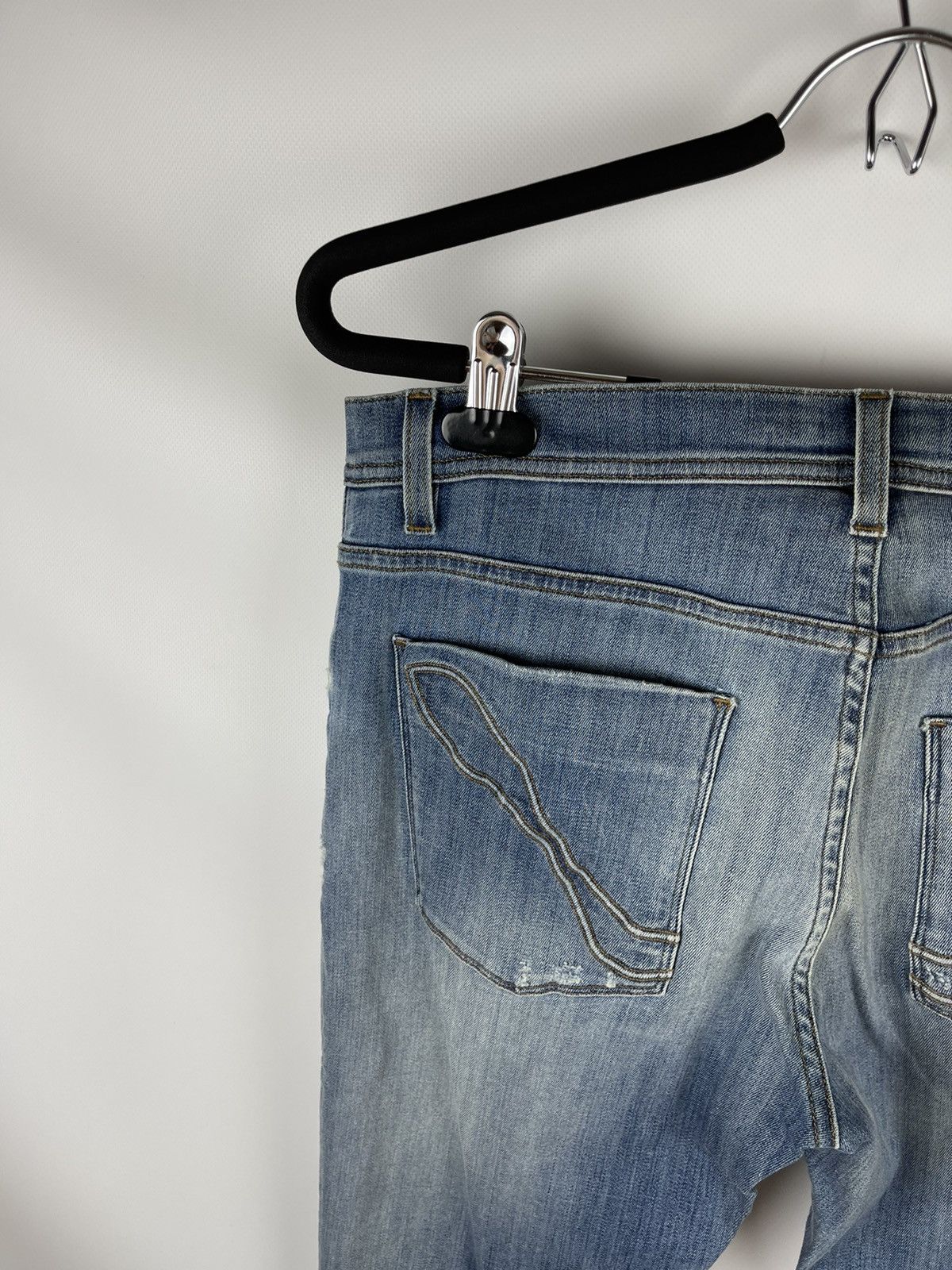 Frauenschuh RRP $450! Frauenschuh blue distressed denim jeans pants Size US 27 - 10 Thumbnail