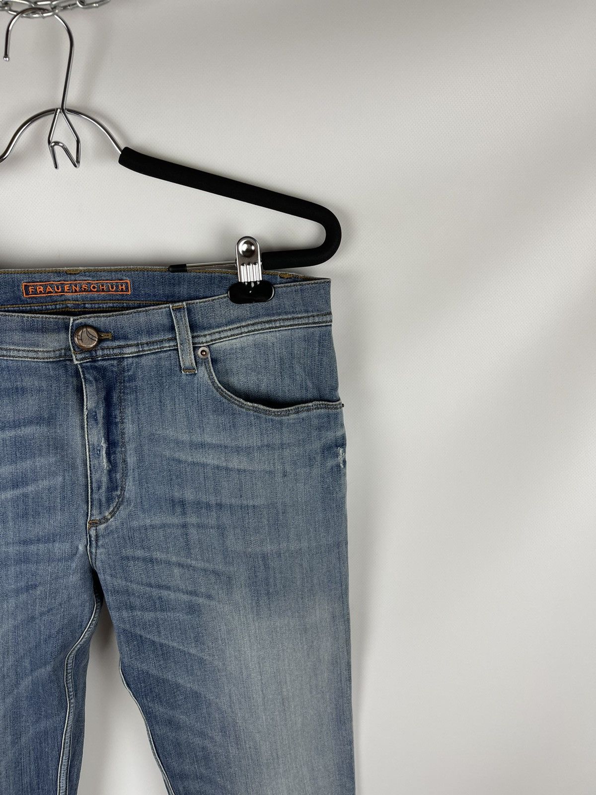 Frauenschuh RRP $450! Frauenschuh blue distressed denim jeans pants Size US 27 - 4 Thumbnail