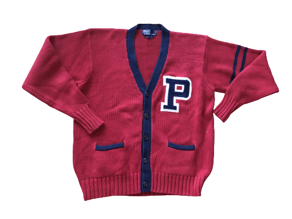 Polo Ralph Lauren Vintage Polo Ralph Lauren P varsity Cardigan Sweater LARGE Size US L / EU 52-54 / 3 - 1 Thumbnail