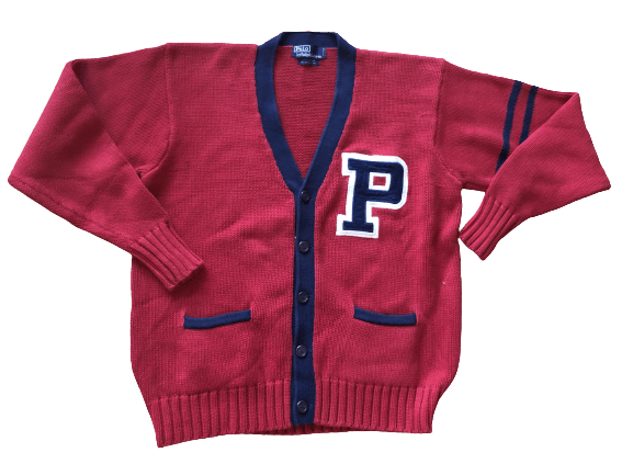 Polo Ralph Lauren Vintage Polo Ralph Lauren P varsity Cardigan Sweater LARGE Size US L / EU 52-54 / 3 - 3 Thumbnail