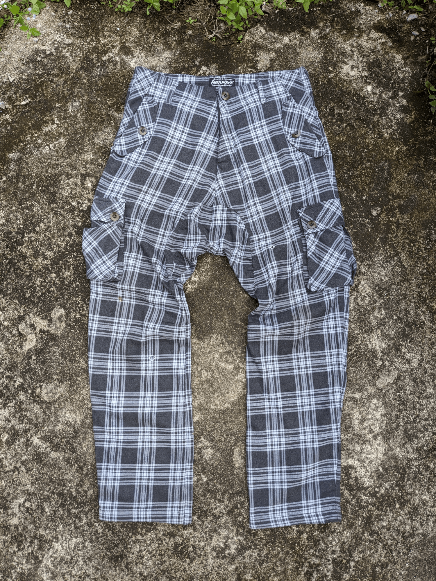 image of 20471120 x Seditionaries Brand Suggestion Punk Style Checked Cargo Pants in Grey, Men's (Size 31)