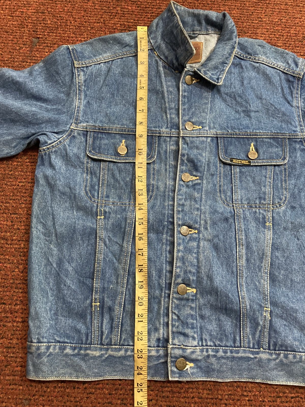 Japanese Brand Vintage Blue Way Trucker Denim Jackets Size US L / EU 52-54 / 3 - 12 Thumbnail