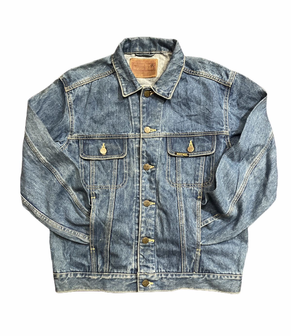 Japanese Brand Vintage Blue Way Trucker Denim Jackets Size US L / EU 52-54 / 3 - 5 Thumbnail