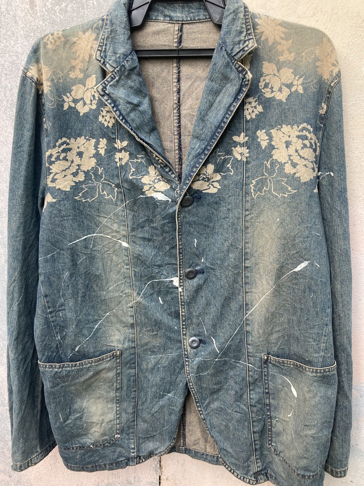 Japanese Brand Vintage Comme Ca Du Mode Floral Paint Splatter Light Jacket Size US L / EU 52-54 / 3 - 3 Thumbnail