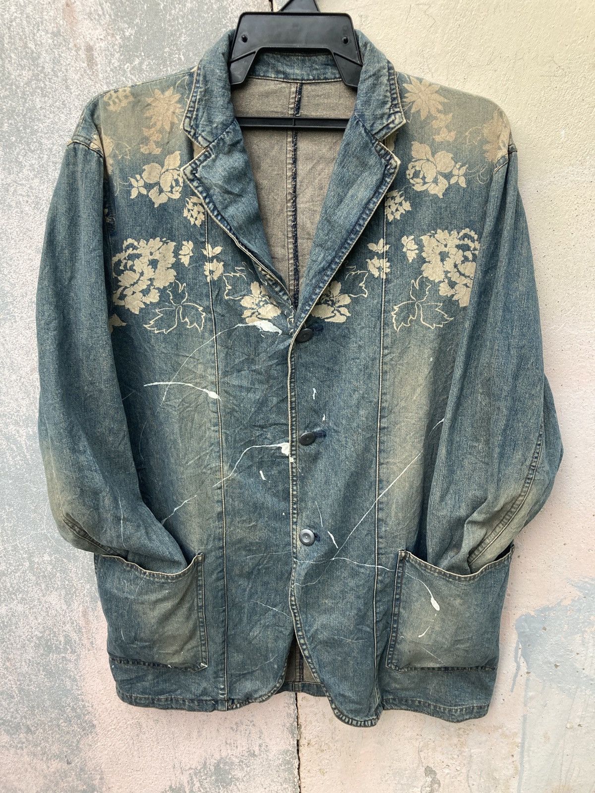 Japanese Brand Vintage Comme Ca Du Mode Floral Paint Splatter Light Jacket Size US L / EU 52-54 / 3 - 5 Thumbnail