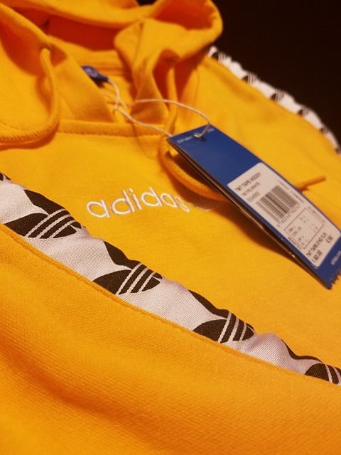 Adidas NEW MEN S ADIDAS ORIGINALS TNT TAPE HOODIE BS4669 YELLOW WHITE SIZE LARGE Grailed