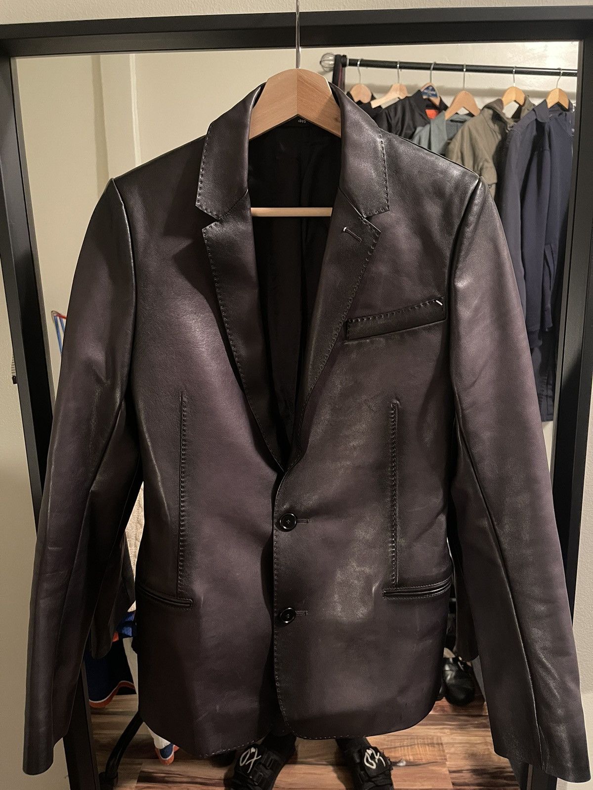 Berluti Berluti Leather Patina Lined Jacket | Grailed