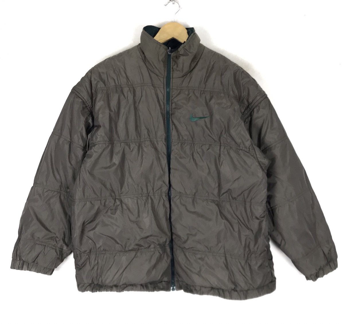 Nike Vintage Nike Swoosh Big Logo Reversible Puffer Jacket Size US L / EU 52-54 / 3 - 3 Thumbnail