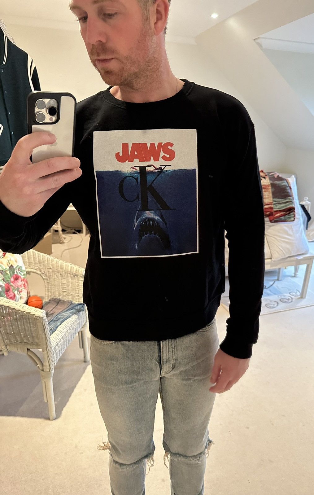 Calvin Klein 205W39NYC FW19 Calvin Klein 205W39NYC Jaws black sweater Raf Simons Size US M / EU 48-50 / 2 - 5 Thumbnail