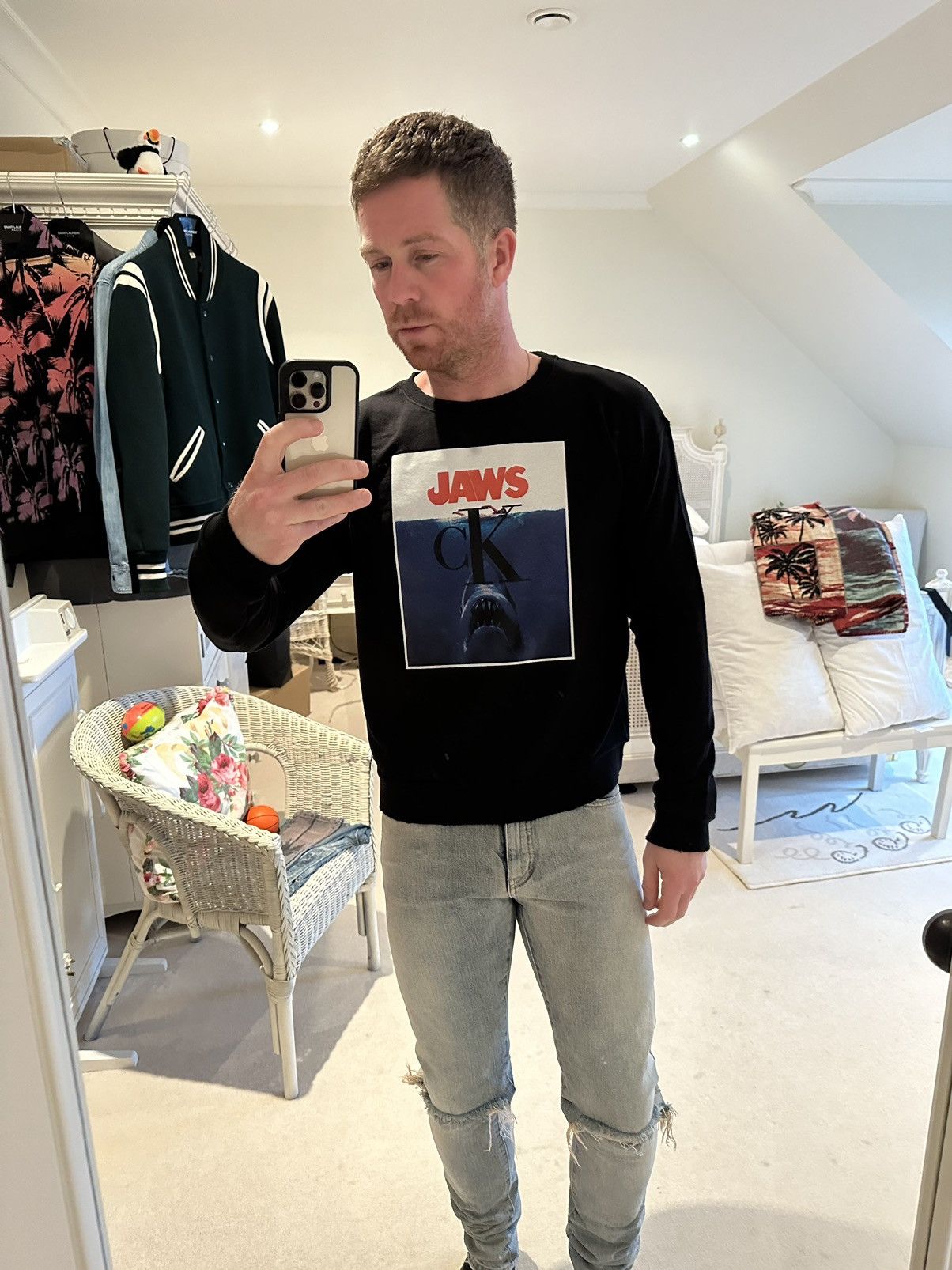 Calvin Klein 205W39NYC FW19 Calvin Klein 205W39NYC Jaws black sweater Raf Simons Size US M / EU 48-50 / 2 - 3 Thumbnail