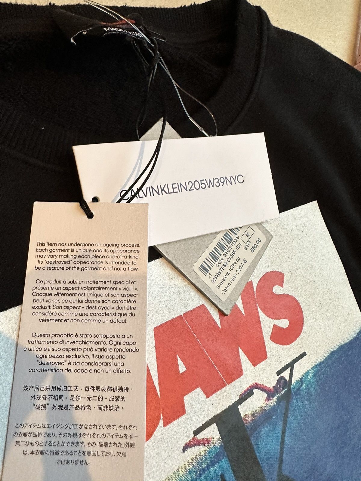 Calvin Klein 205W39NYC FW19 Calvin Klein 205W39NYC Jaws black sweater Raf Simons Size US M / EU 48-50 / 2 - 20 Thumbnail