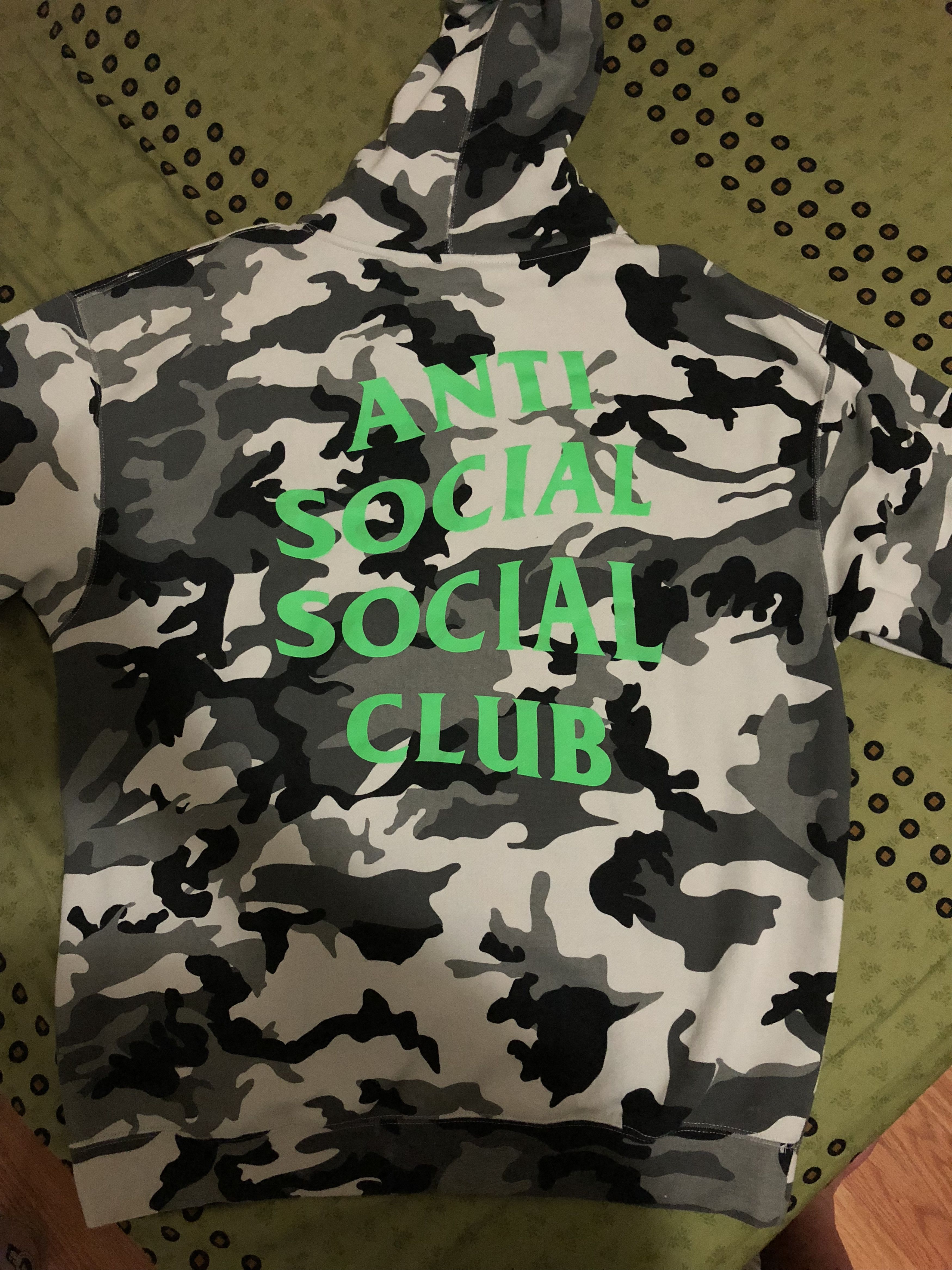 Anti Social Social Club Camo Hoodie outlet Lucid Dreams Size S 100% Cotton