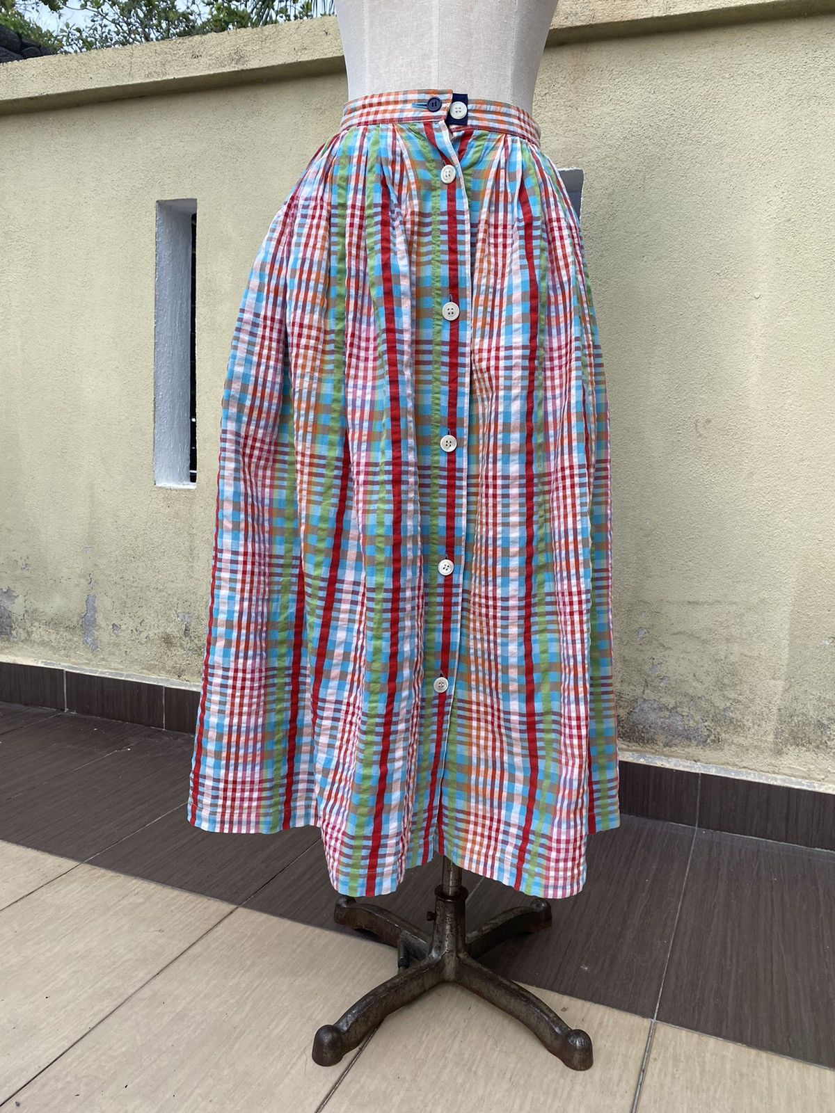 Issey Miyake 80s skirt multi colour checked Size 25" / US 0 / IT 36 - 2 Thumbnail