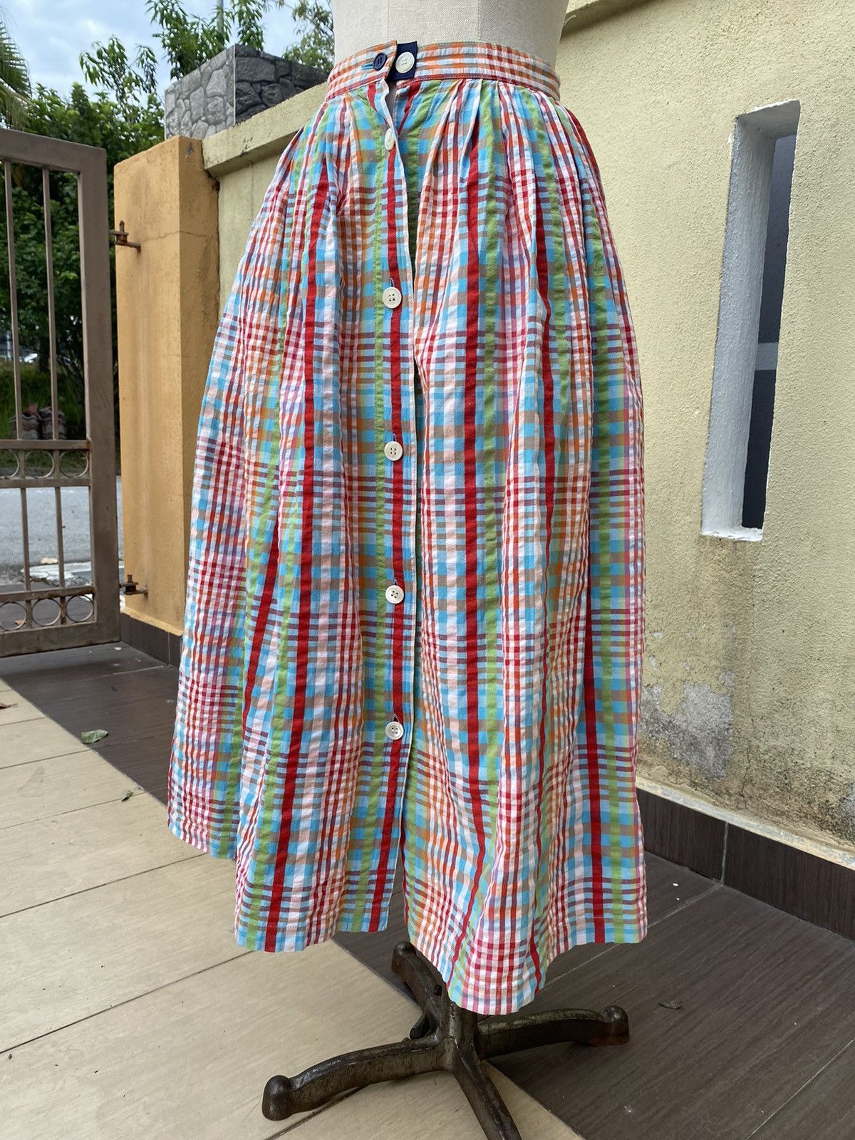 Issey Miyake 80s skirt multi colour checked Size 25" / US 0 / IT 36 - 4 Thumbnail