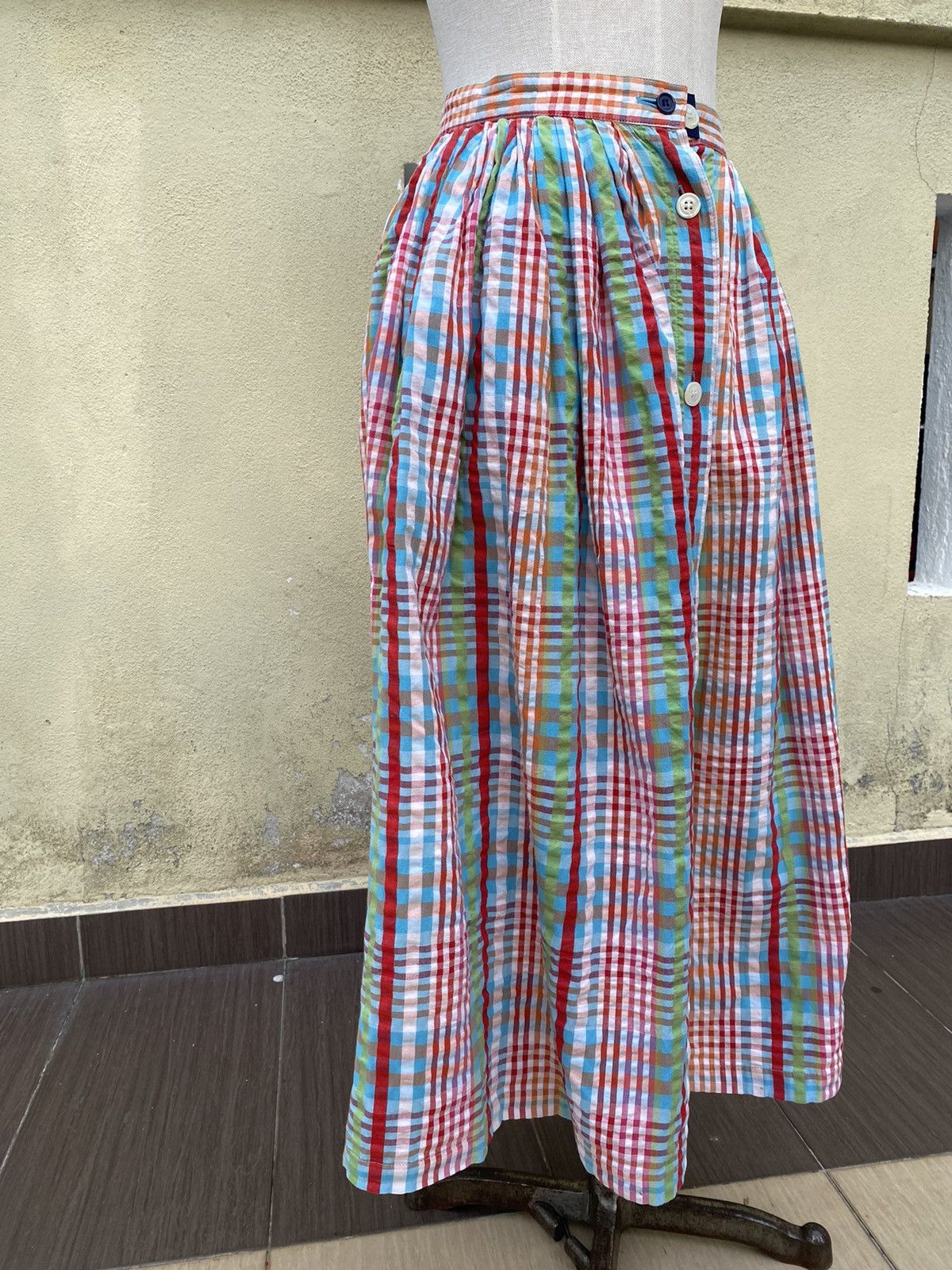 Issey Miyake 80s skirt multi colour checked Size 25" / US 0 / IT 36 - 3 Thumbnail