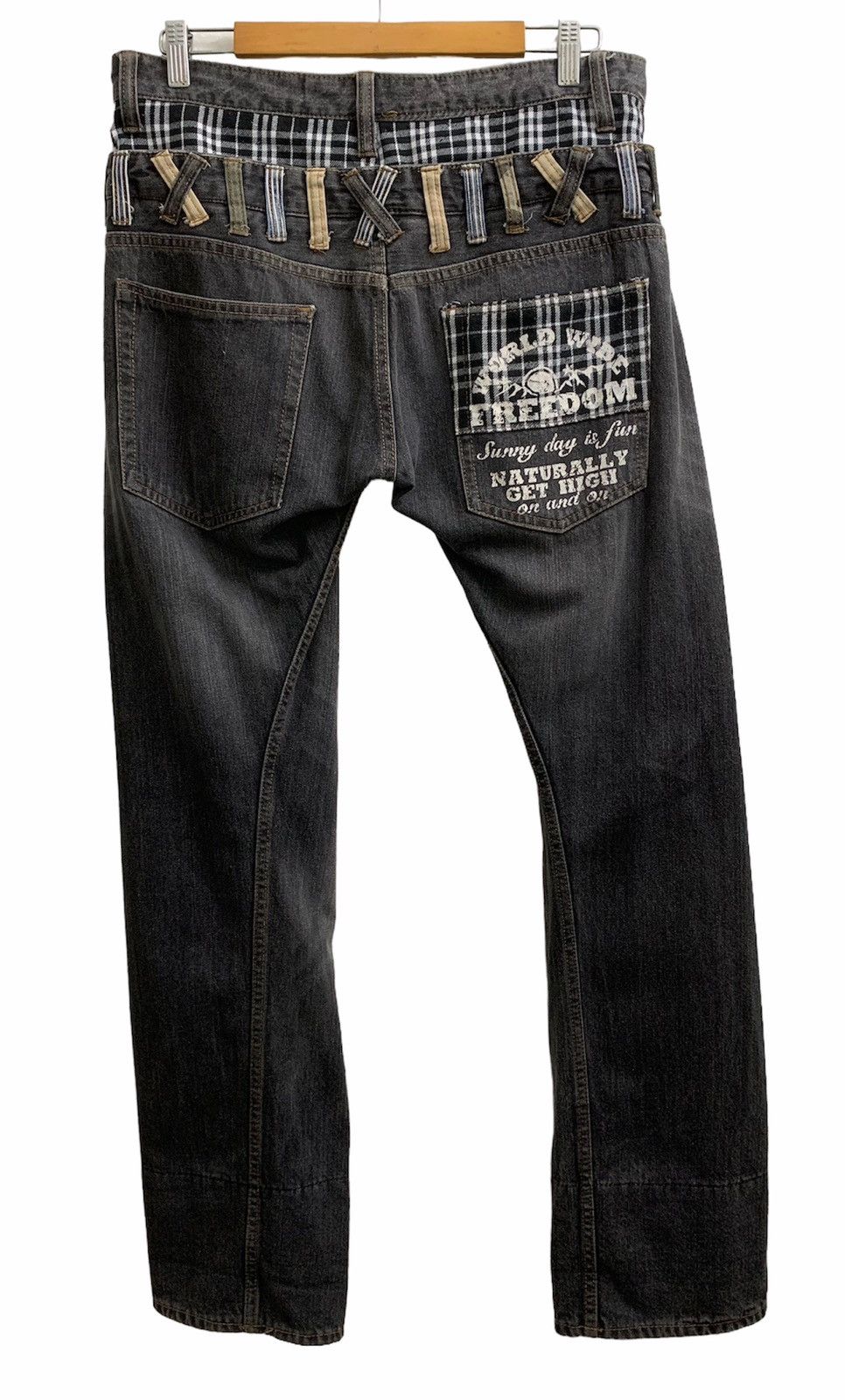 Japanese Brand 🇯🇵 Japanese Double Waist Baggy Denim Pants Size US 32 / EU 48 - 2 Thumbnail