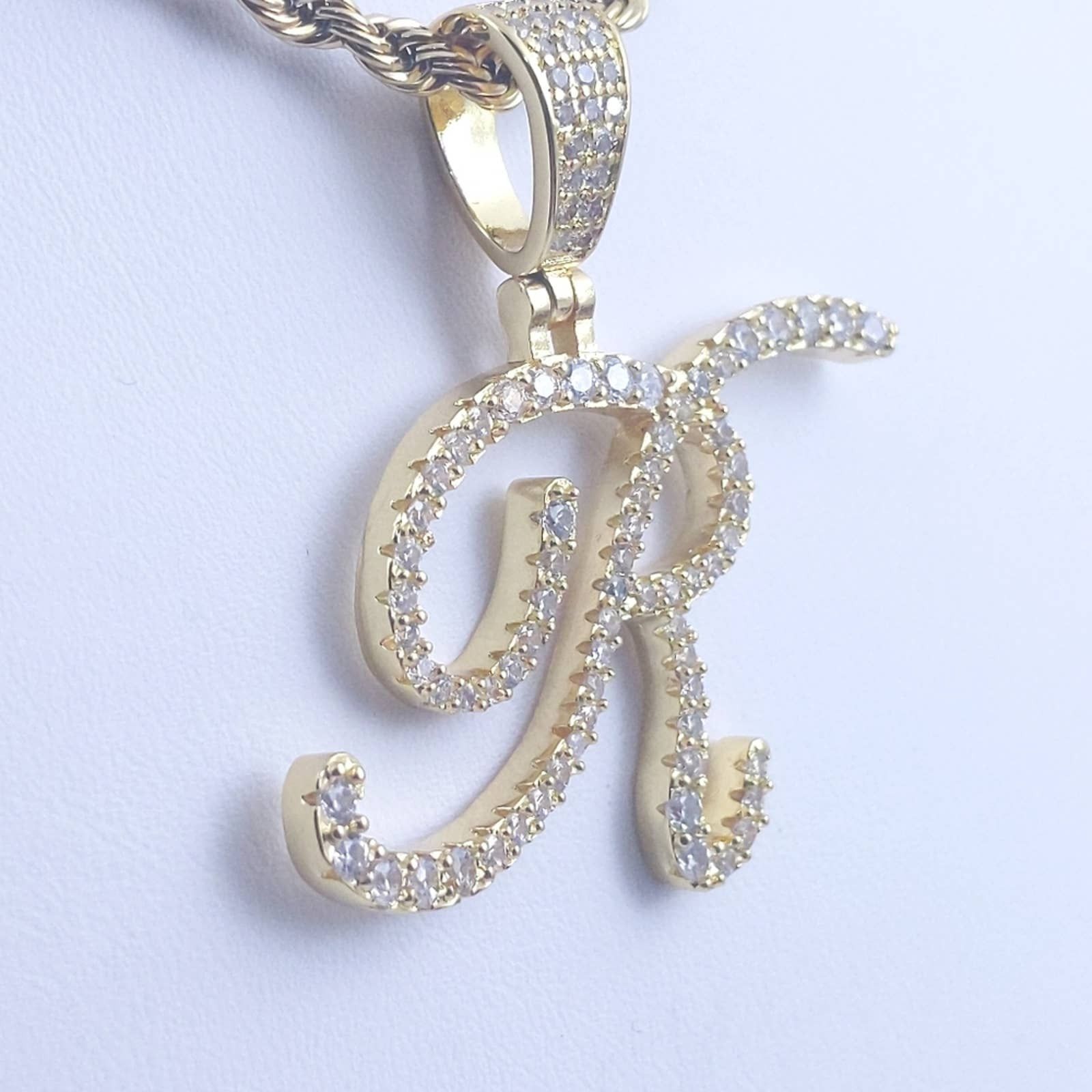 Custom Cursive R Pendant + 18