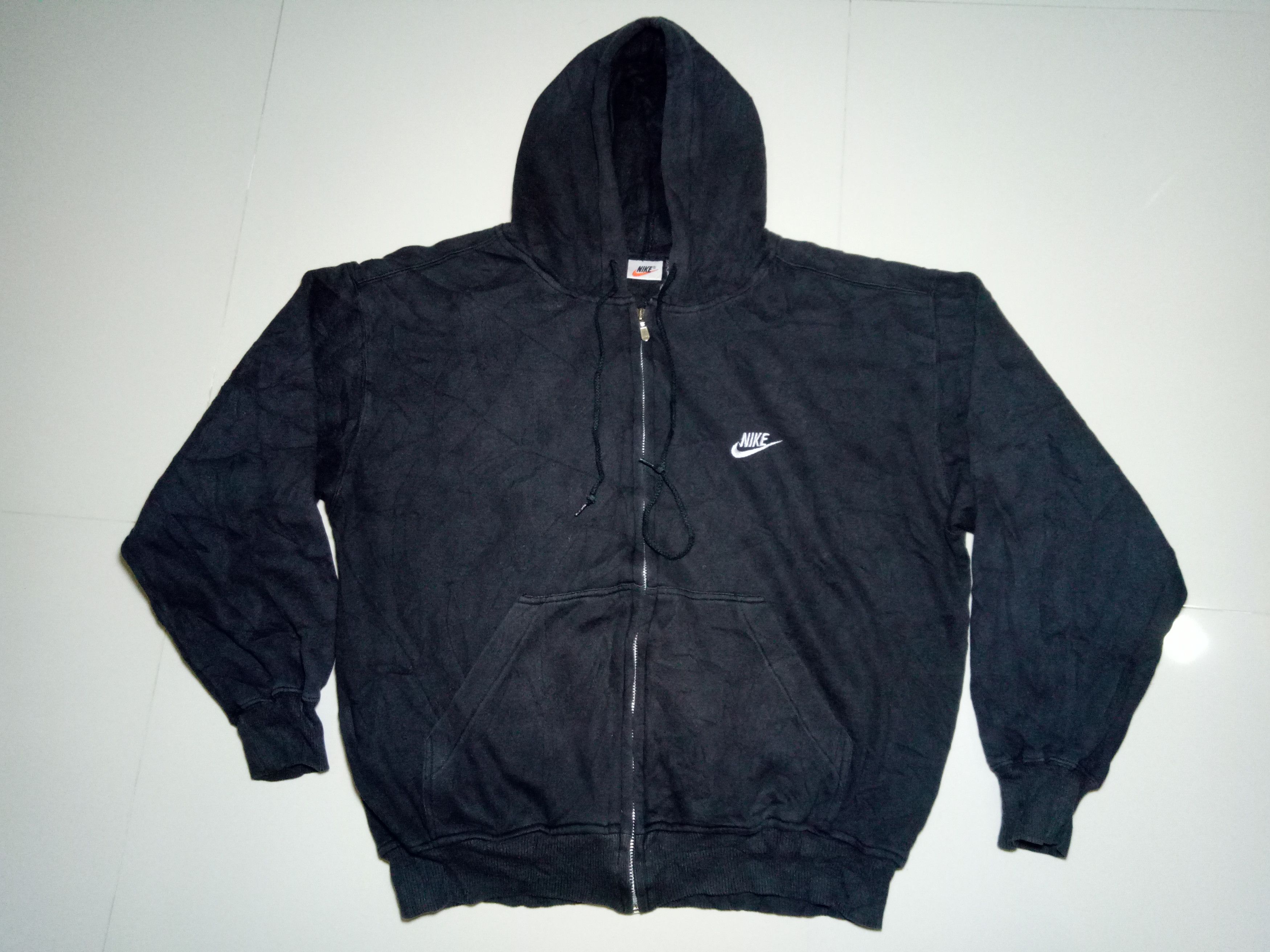 Vintage 90s Nike Zipper Hoodie Embroidered Small Logo