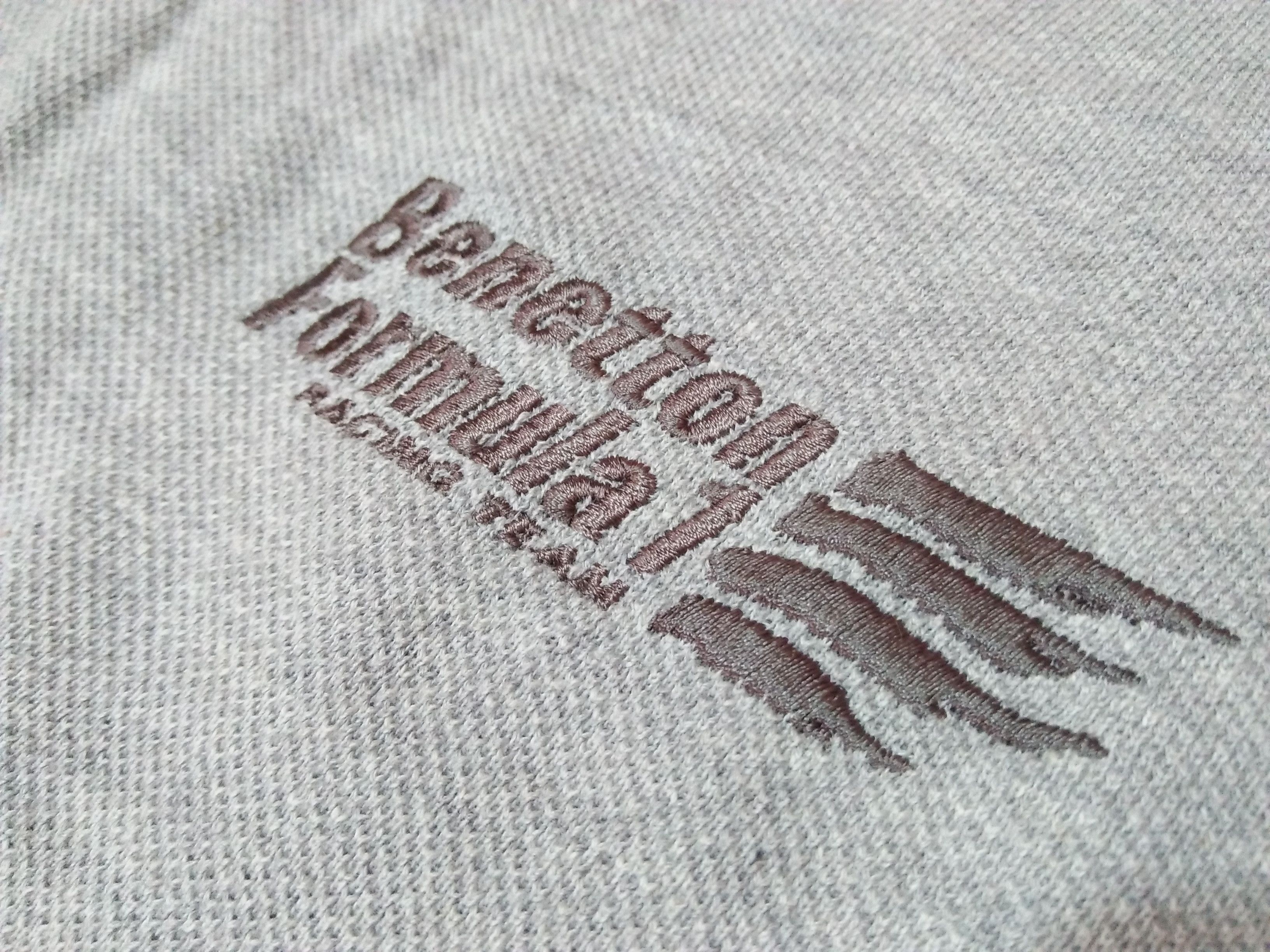 Benetton Racing Embroidered Logo Dead Stock With Tag Gray Polo's Size US L / EU 52-54 / 3 - 5 Thumbnail