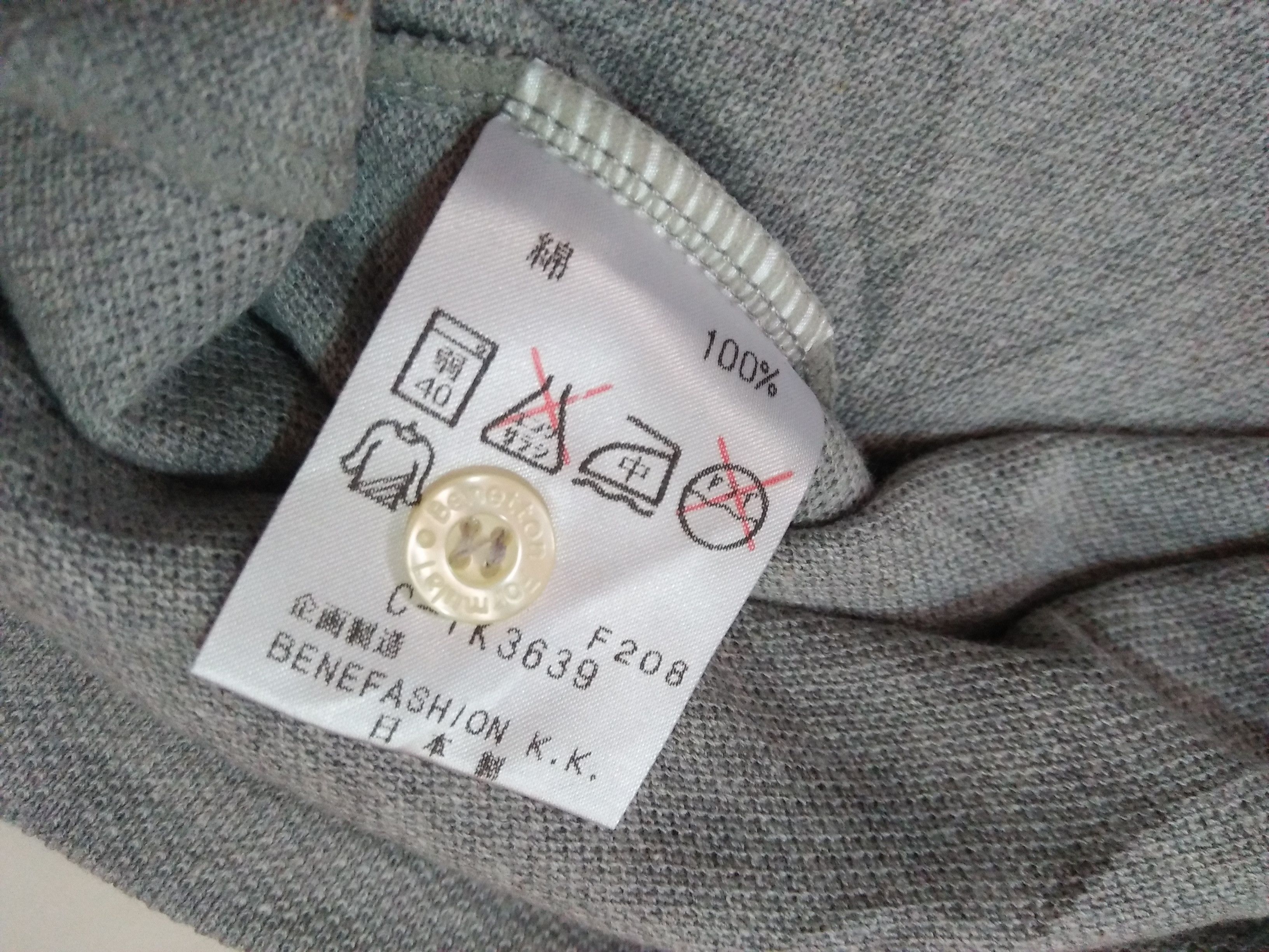 Benetton Racing Embroidered Logo Dead Stock With Tag Gray Polo's Size US L / EU 52-54 / 3 - 12 Thumbnail