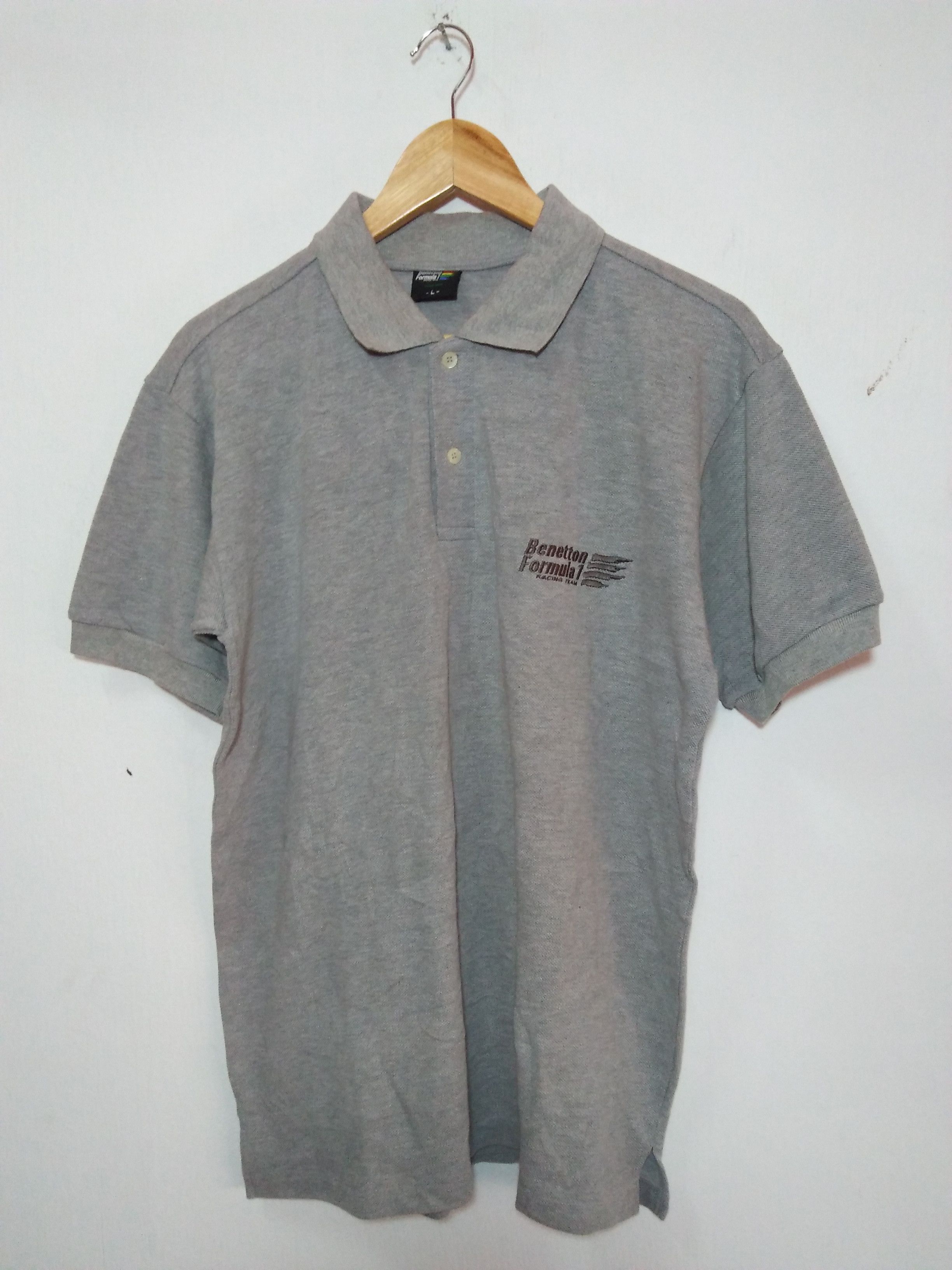 Racing Embroidered Logo Dead Stock With Tag Gray Polo's