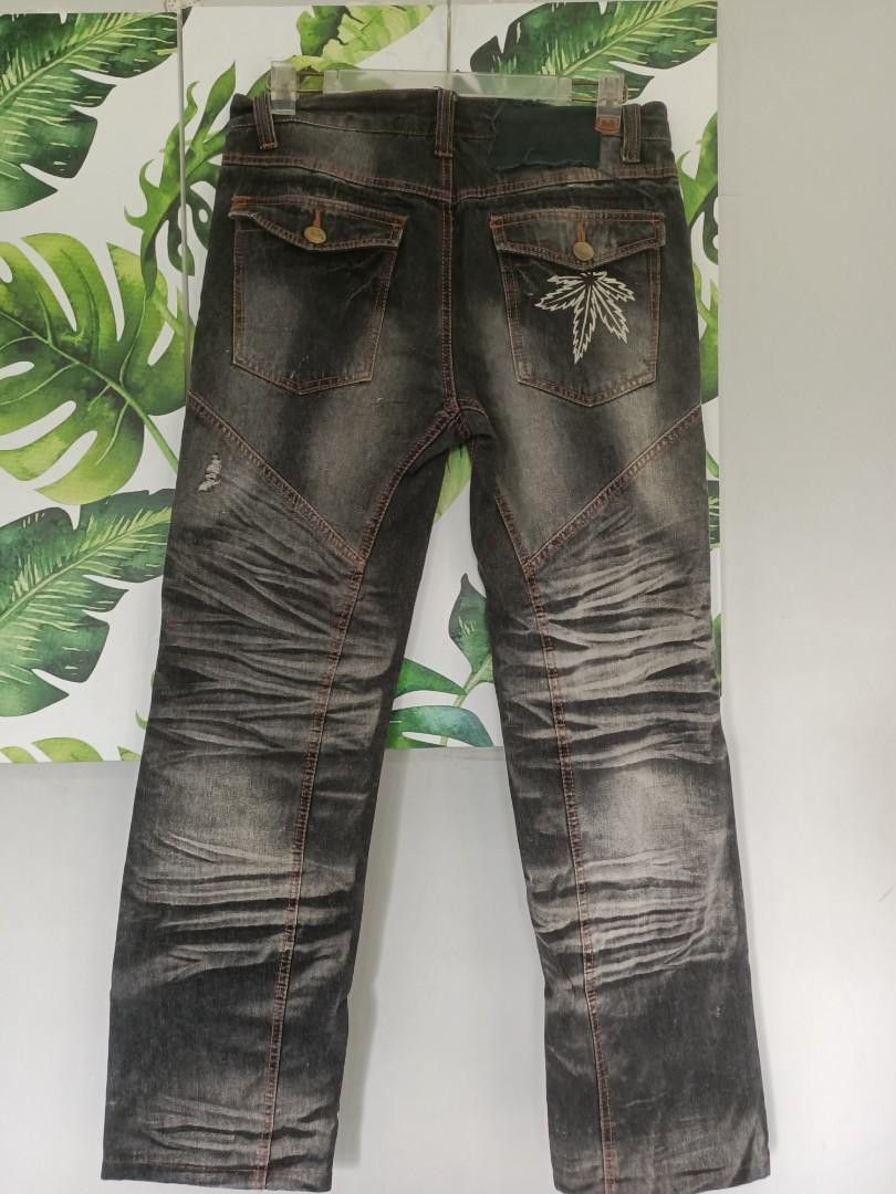 Bob Marley × Japanese Brand Japanese In Kokoma Distressed Jeans Marijuana Rasta Size US 33 - 6 Thumbnail