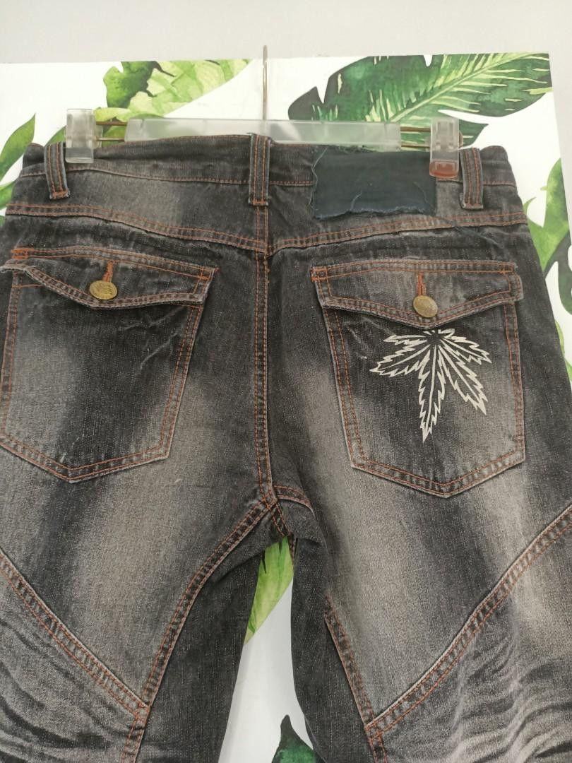 Bob Marley × Japanese Brand Japanese In Kokoma Distressed Jeans Marijuana Rasta Size US 33 - 7 Thumbnail