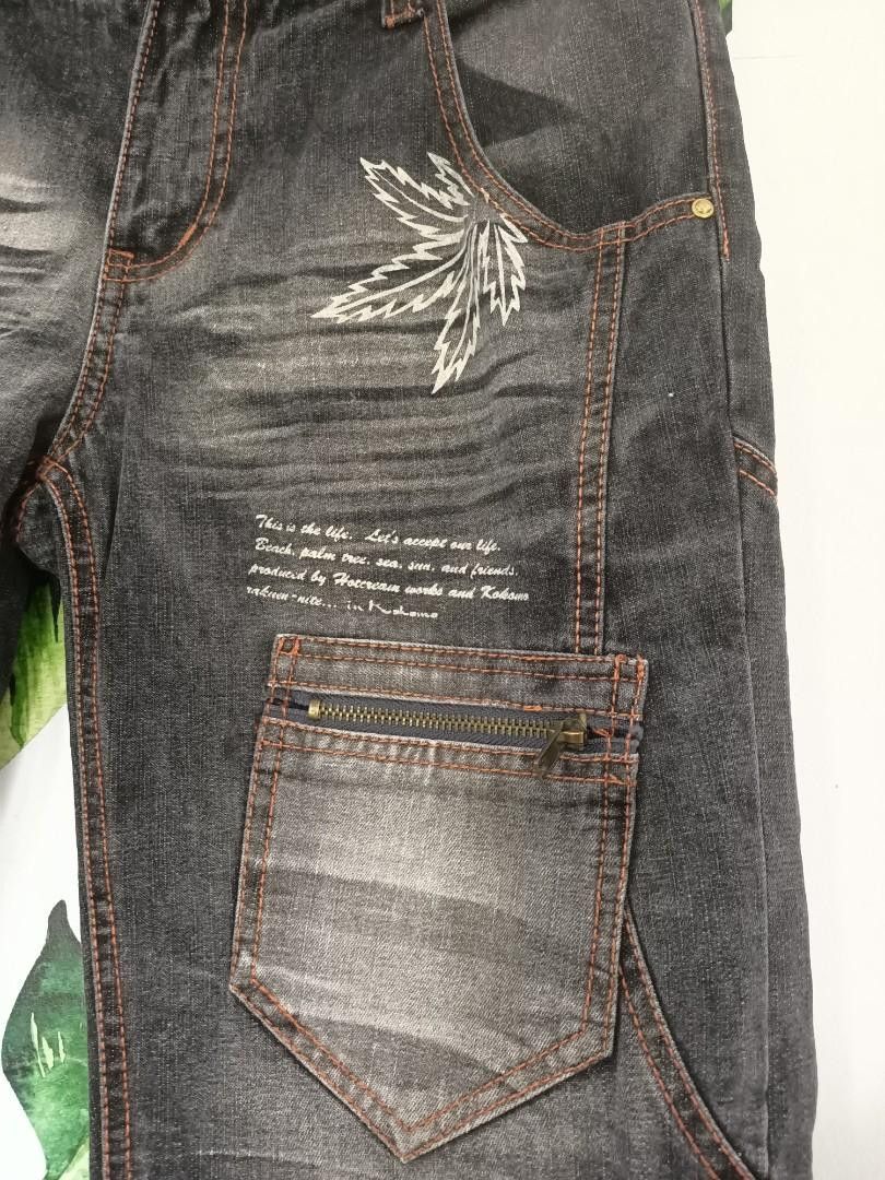 Bob Marley × Japanese Brand Japanese In Kokoma Distressed Jeans Marijuana Rasta Size US 33 - 4 Thumbnail