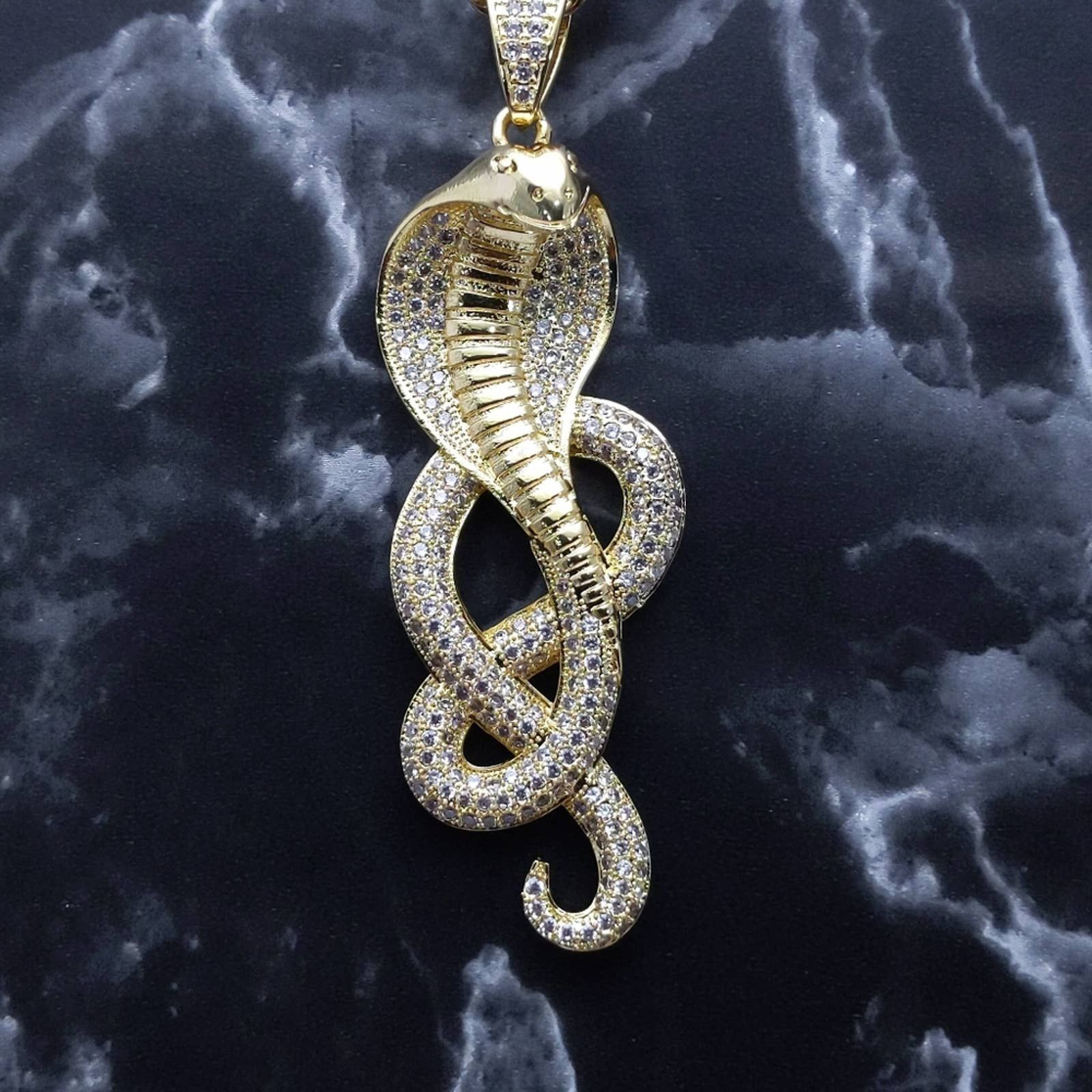 Custom Gold Finish Cobra Snake & 24
