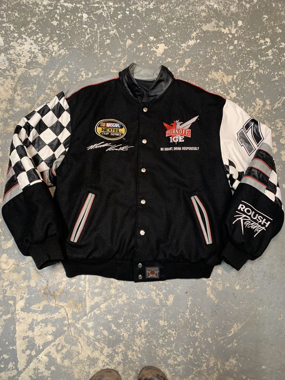 Vintage Smirnoff Ice Leather NASCAR Racing Reversible Jacket | Grailed