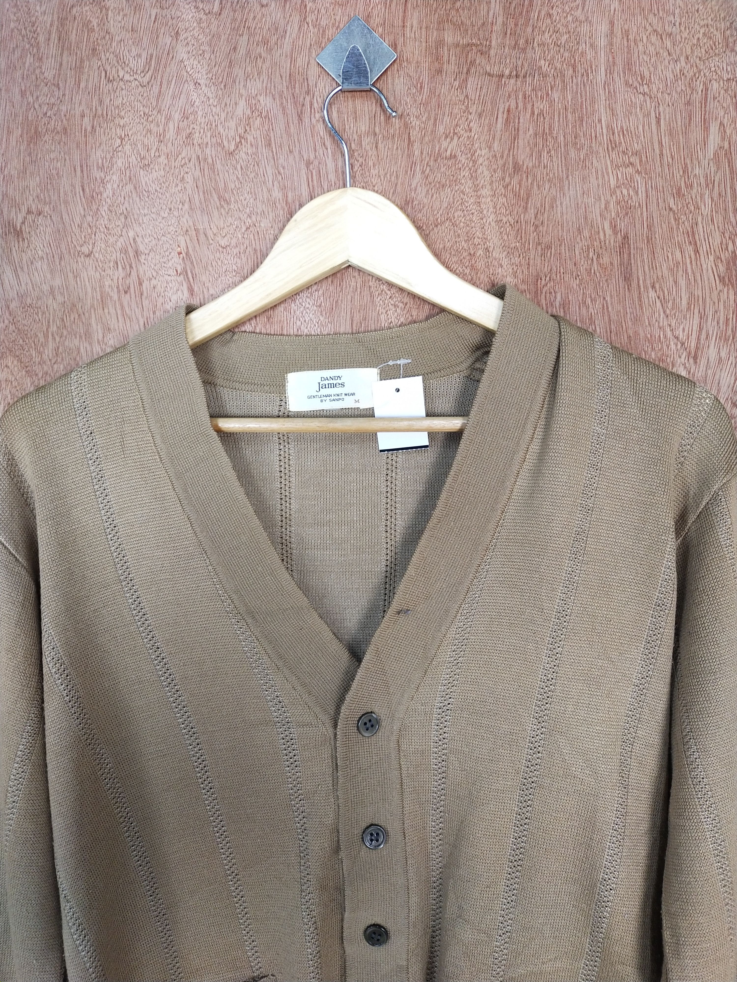 Homespun Knitwear × Japanese Brand Dandy James brown cardigan knitwear vintage japan #S041 Size US M / EU 48-50 / 2 - 2 Thumbnail