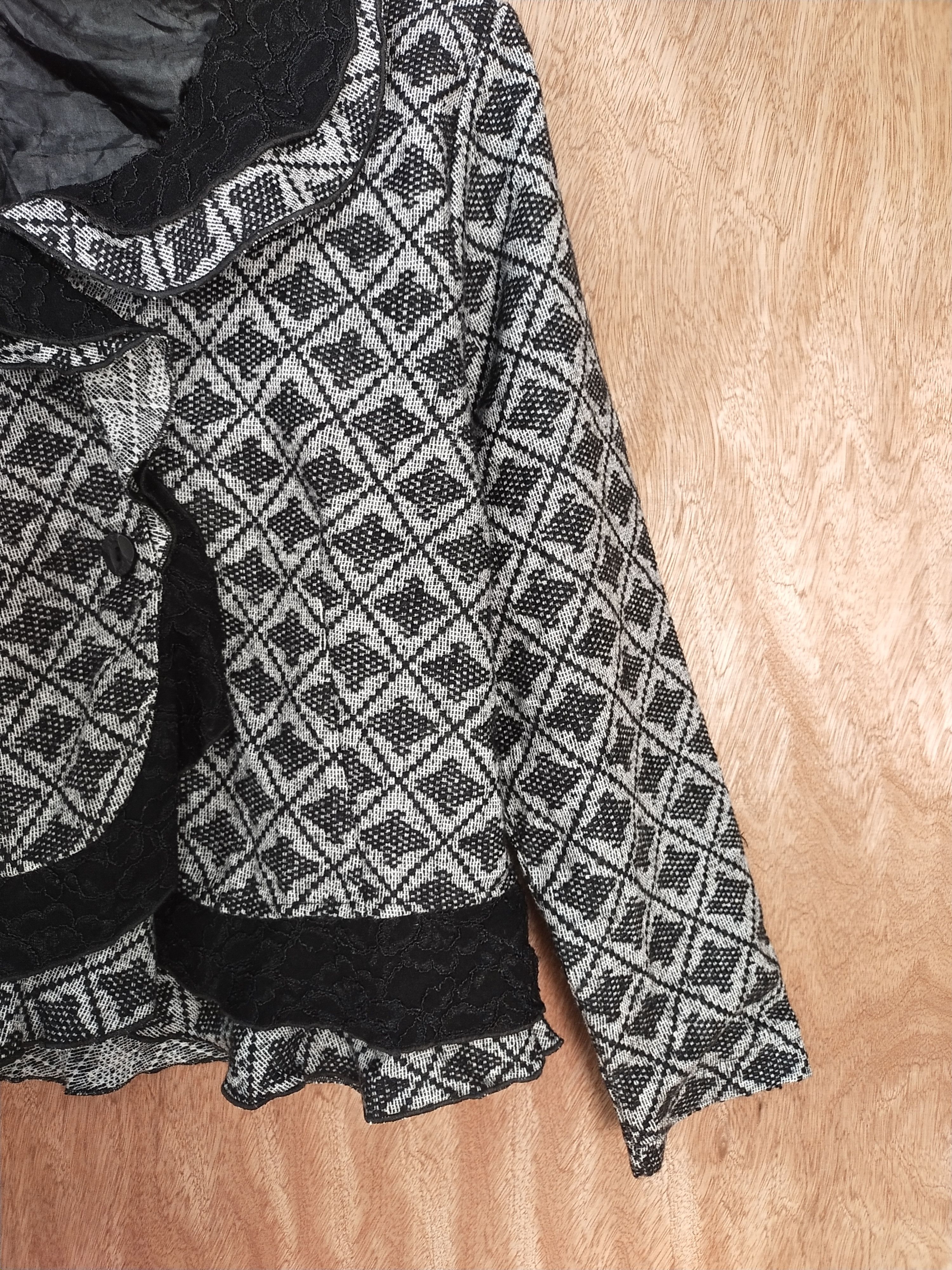 Homespun Knitwear × Japanese Brand Rupuau gray/black cardigan knitwear japan #S188 Size M / US 6-8 / IT 42-44 - 3 Thumbnail
