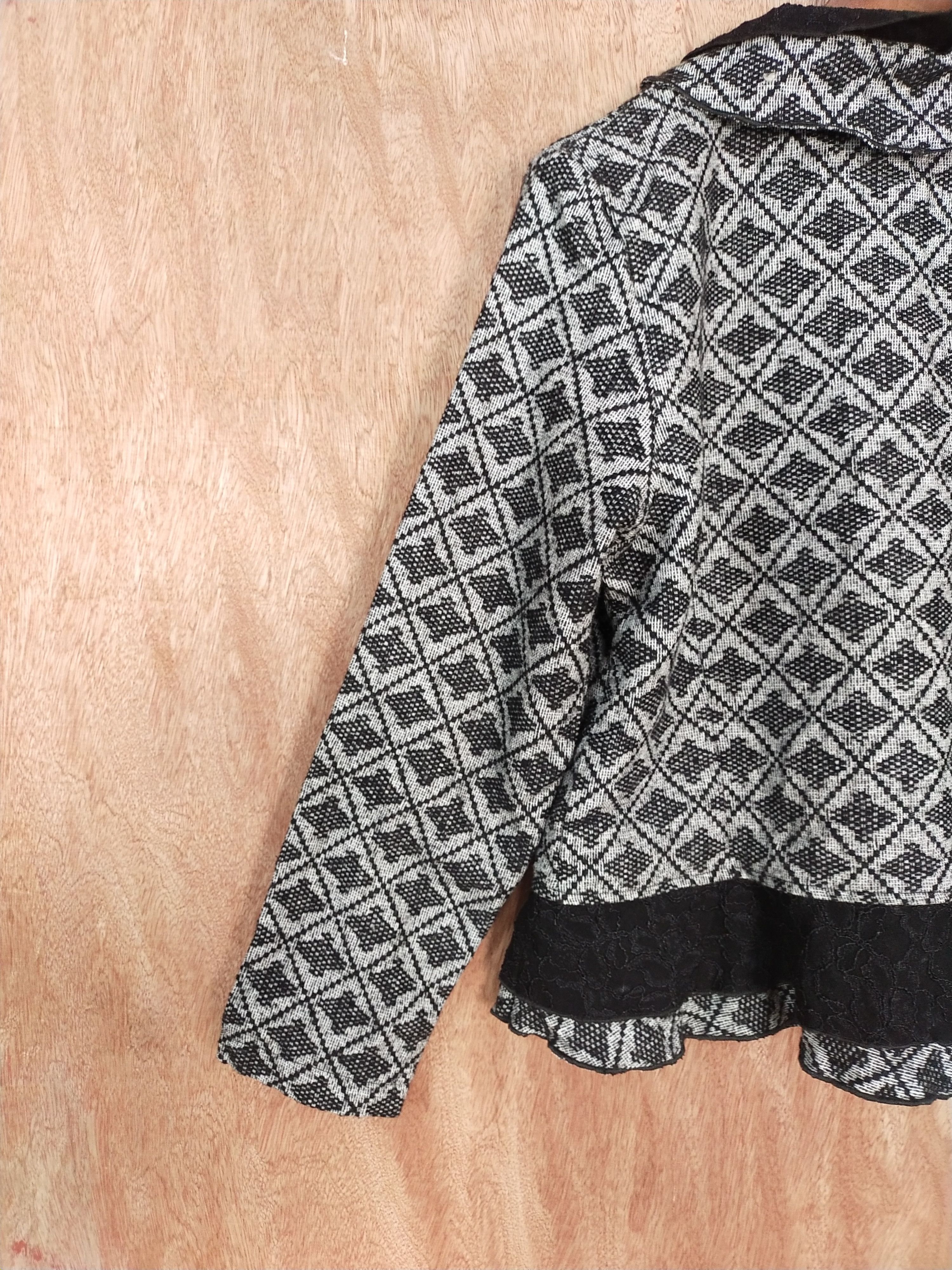 Homespun Knitwear × Japanese Brand Rupuau gray/black cardigan knitwear japan #S188 Size M / US 6-8 / IT 42-44 - 10 Thumbnail