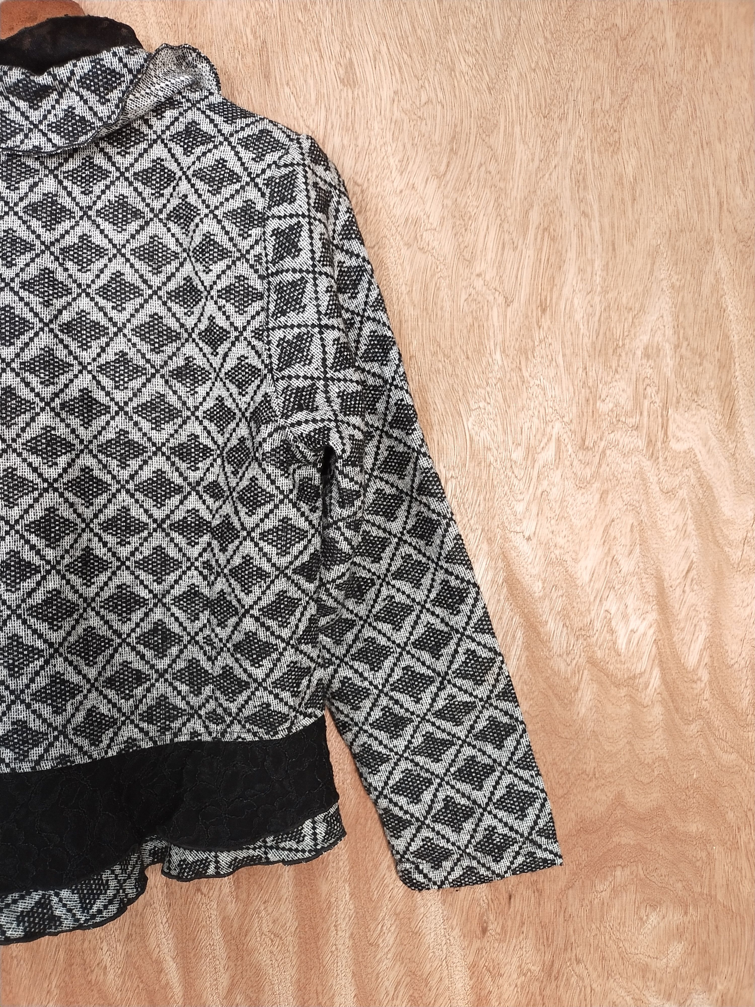 Homespun Knitwear × Japanese Brand Rupuau gray/black cardigan knitwear japan #S188 Size M / US 6-8 / IT 42-44 - 9 Thumbnail