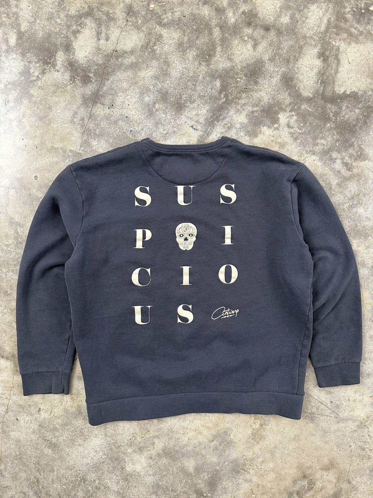Suspicious Antwerp Skull Logo Crewneck Sweatshirt Sz. XL