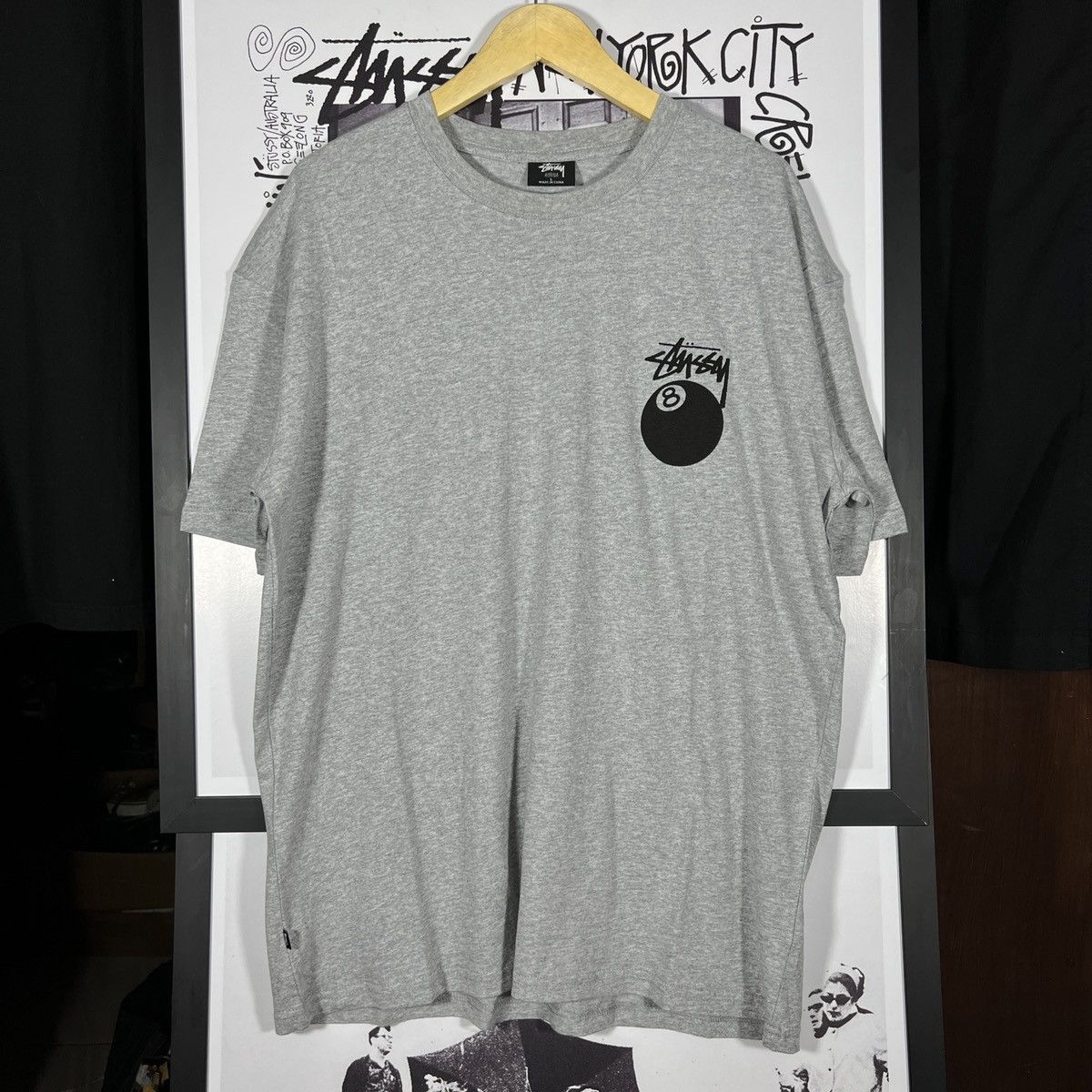 Stussy × Vintage 8-BALL TSHIRT OVERSIZED - L GREY Size US L / EU 52-54 / 3 - 2 Thumbnail